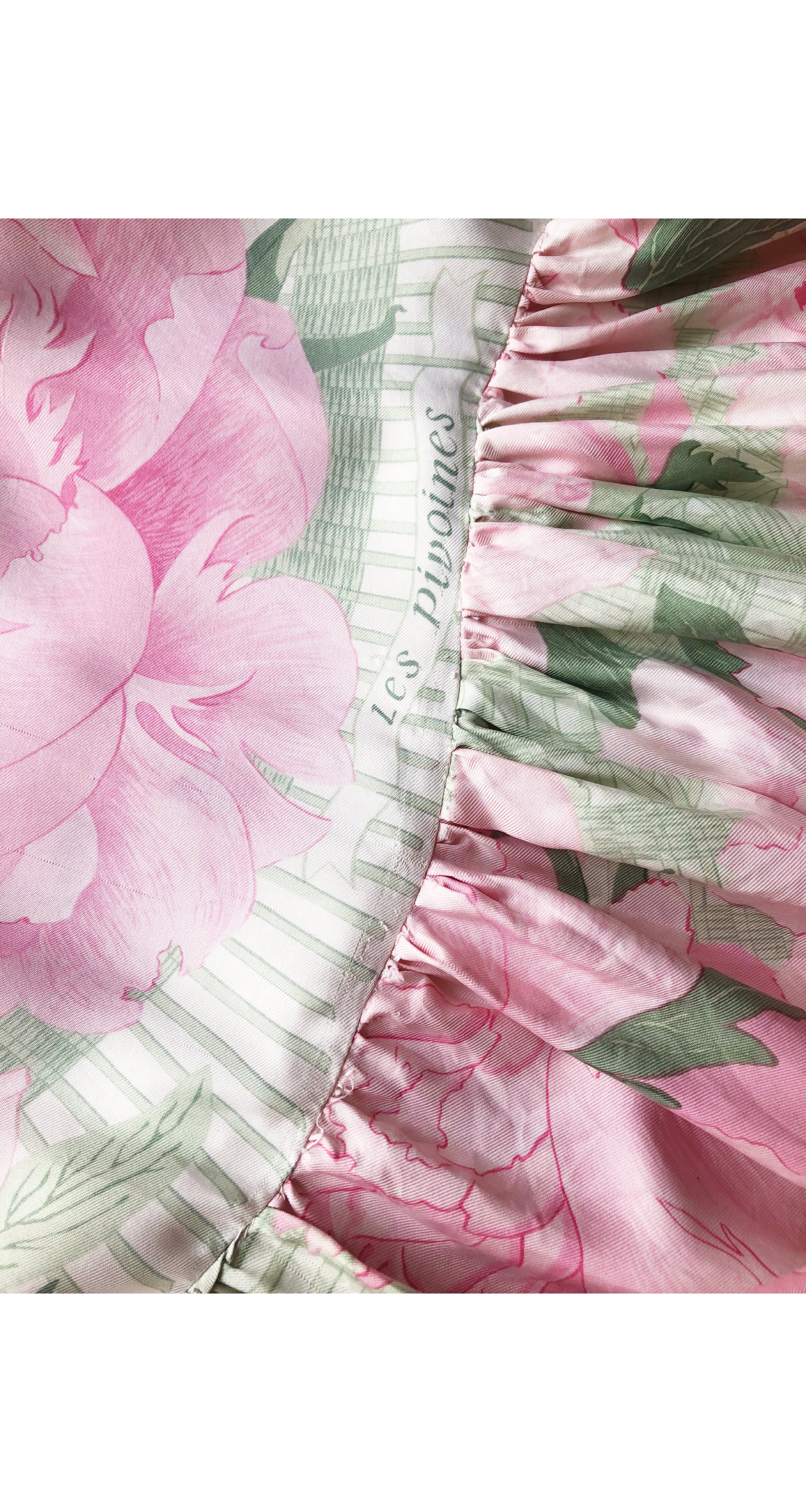 1978 Custom "Les Pivoines" by Christiane Vauzelles Scarf Dress