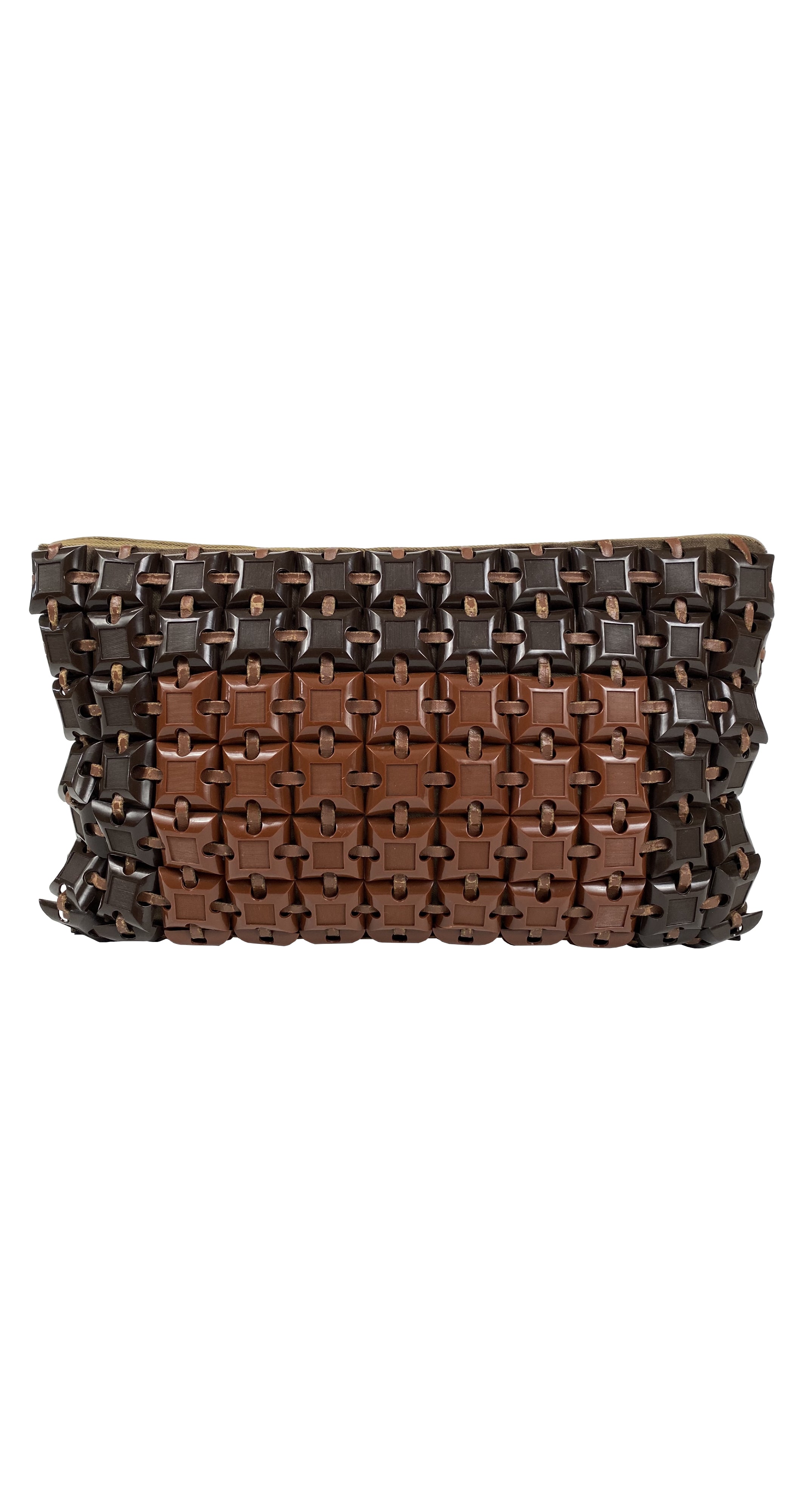 1940s Brown Plastic Tile Clutch