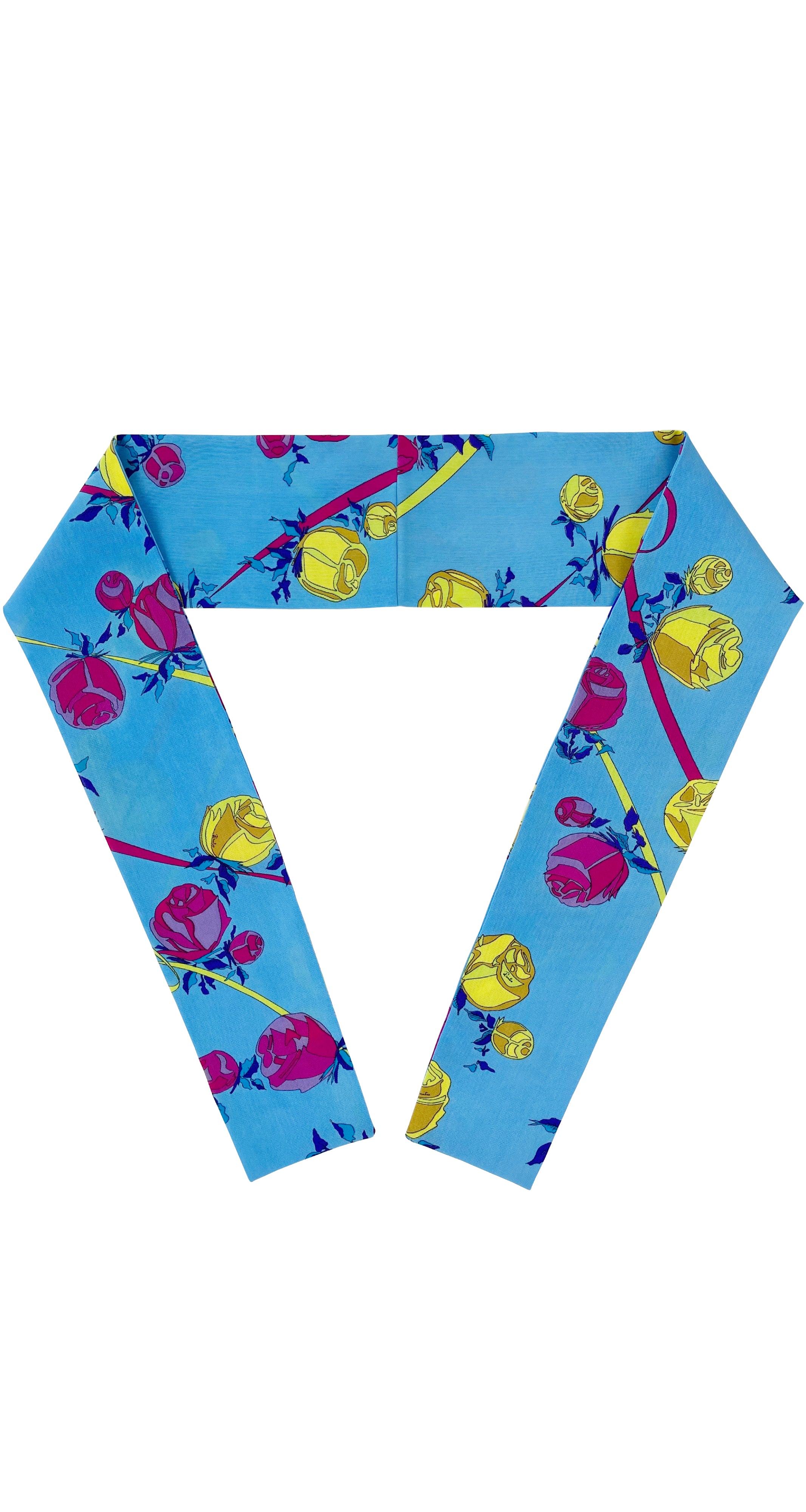 2000s Floral Blue Mesh Long Beach Sash