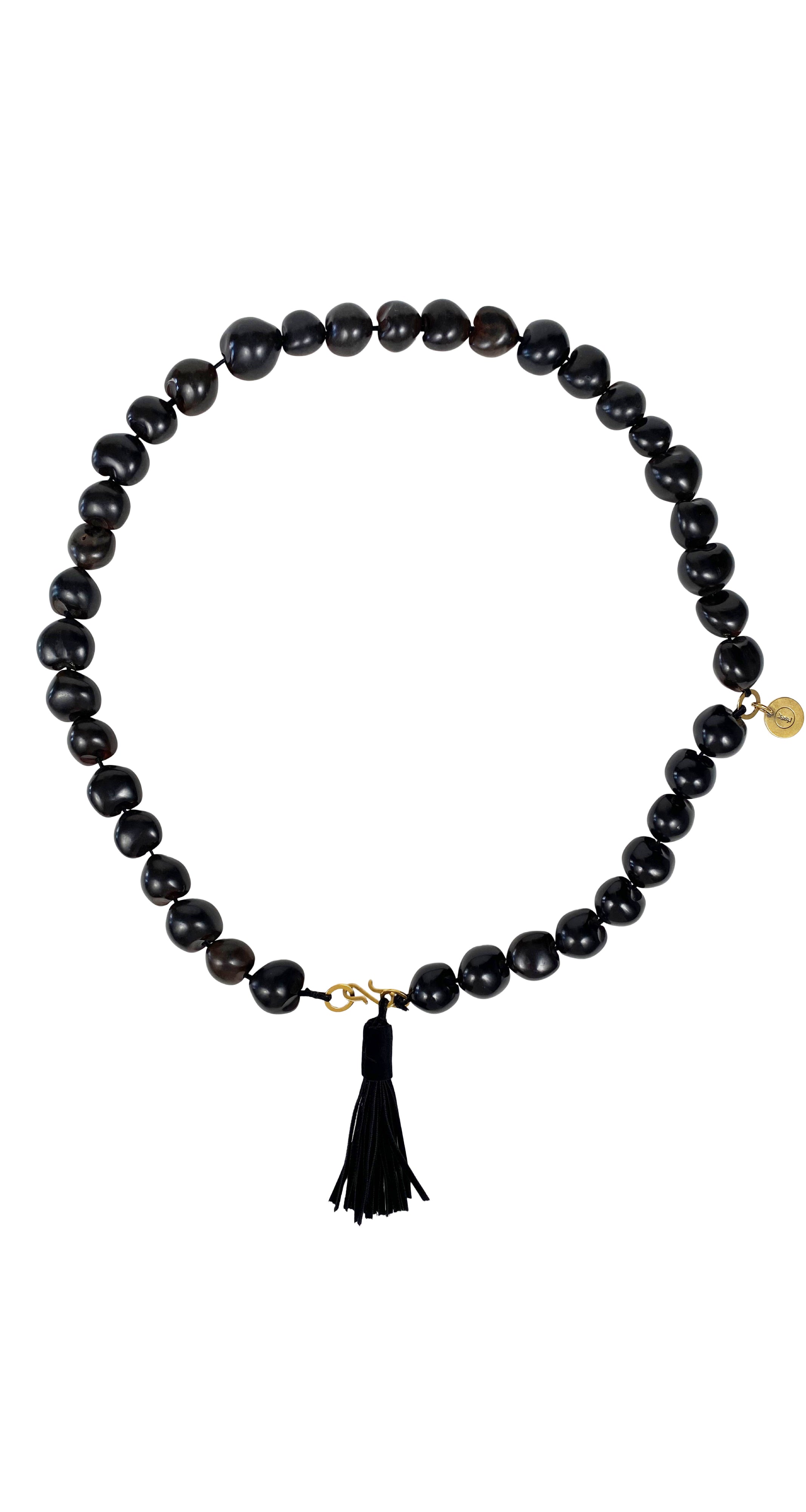 1990s Beaded Velvet Tassel Belt