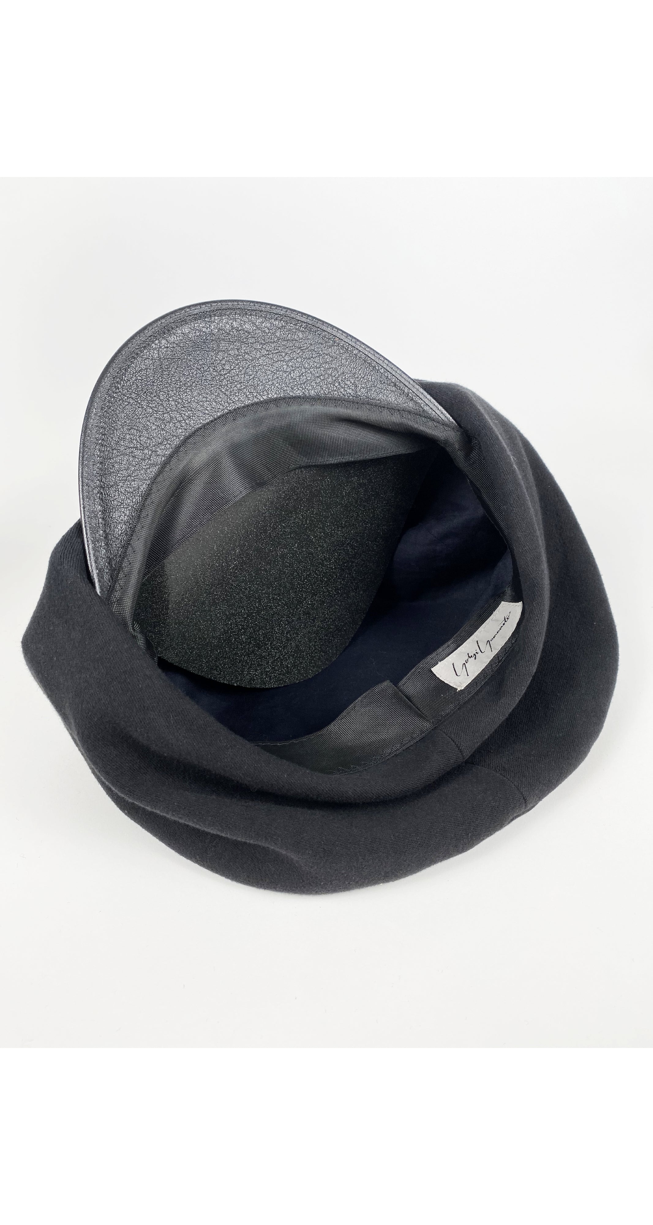 1990s Black Cotton Oversized Newsboy Cap