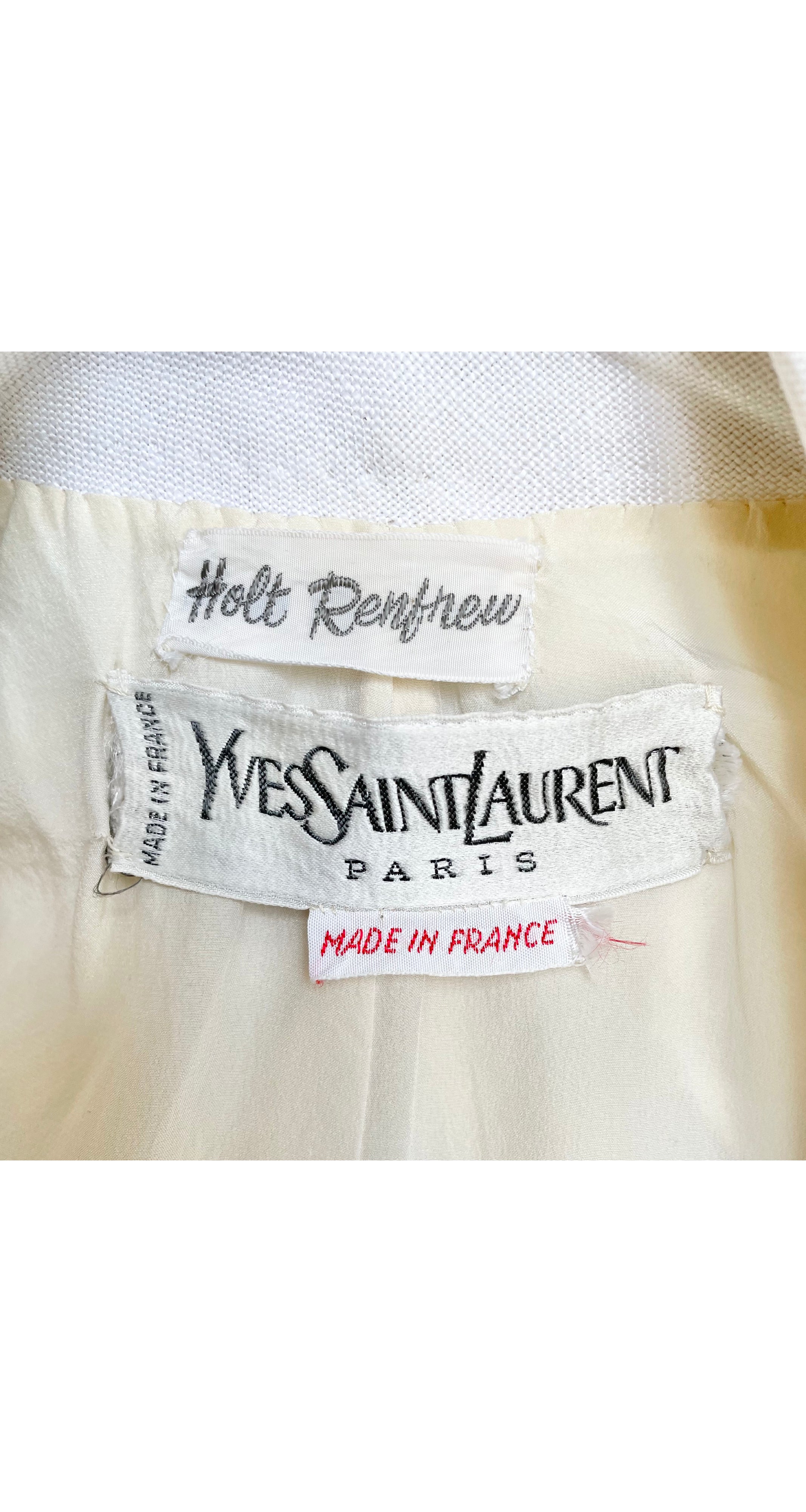 1973 S/S Documented White Linen Safari-Style Blazer