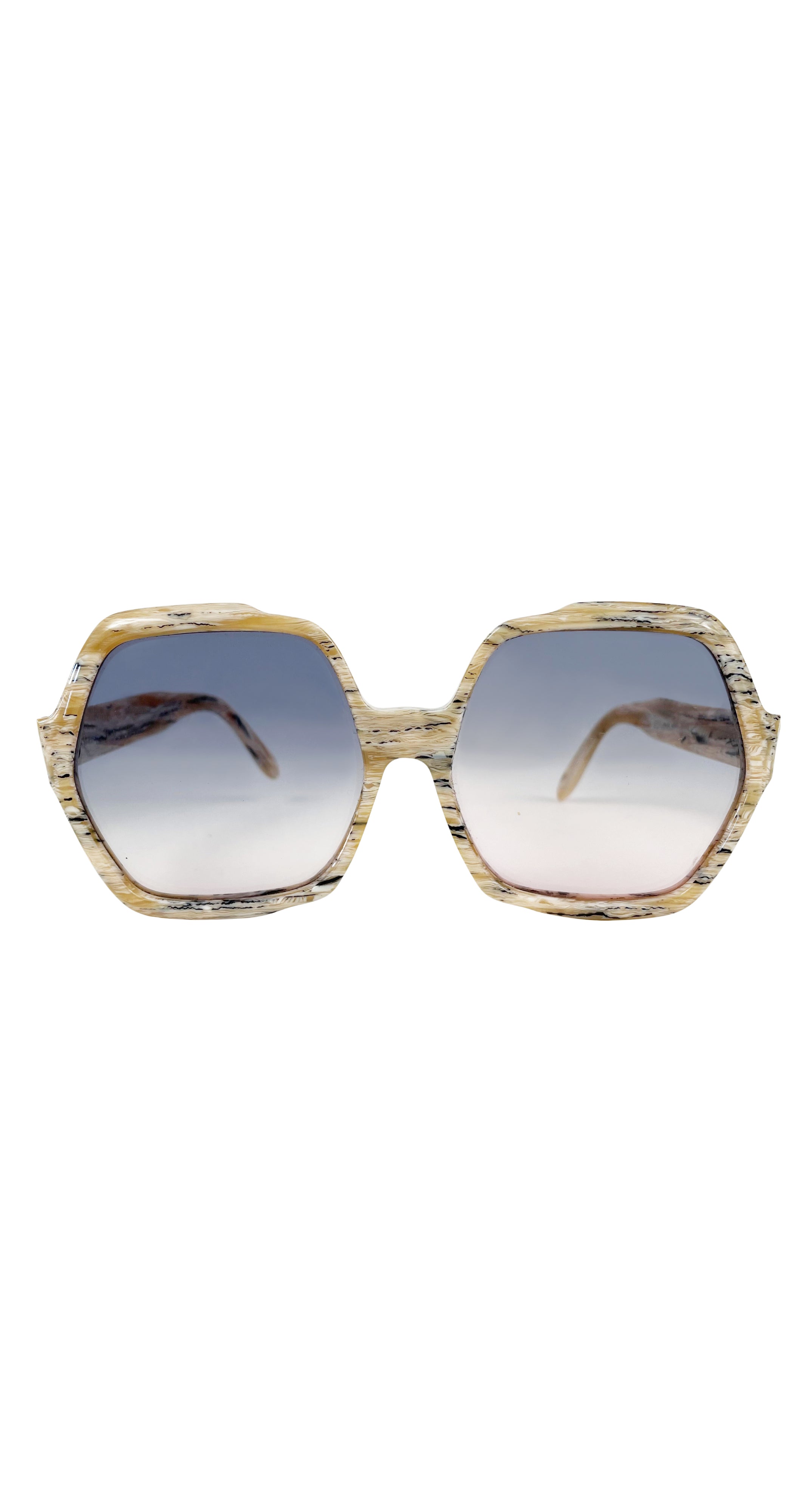 1970s "YSL 8" Marbled Frame Gradient Sunglasses