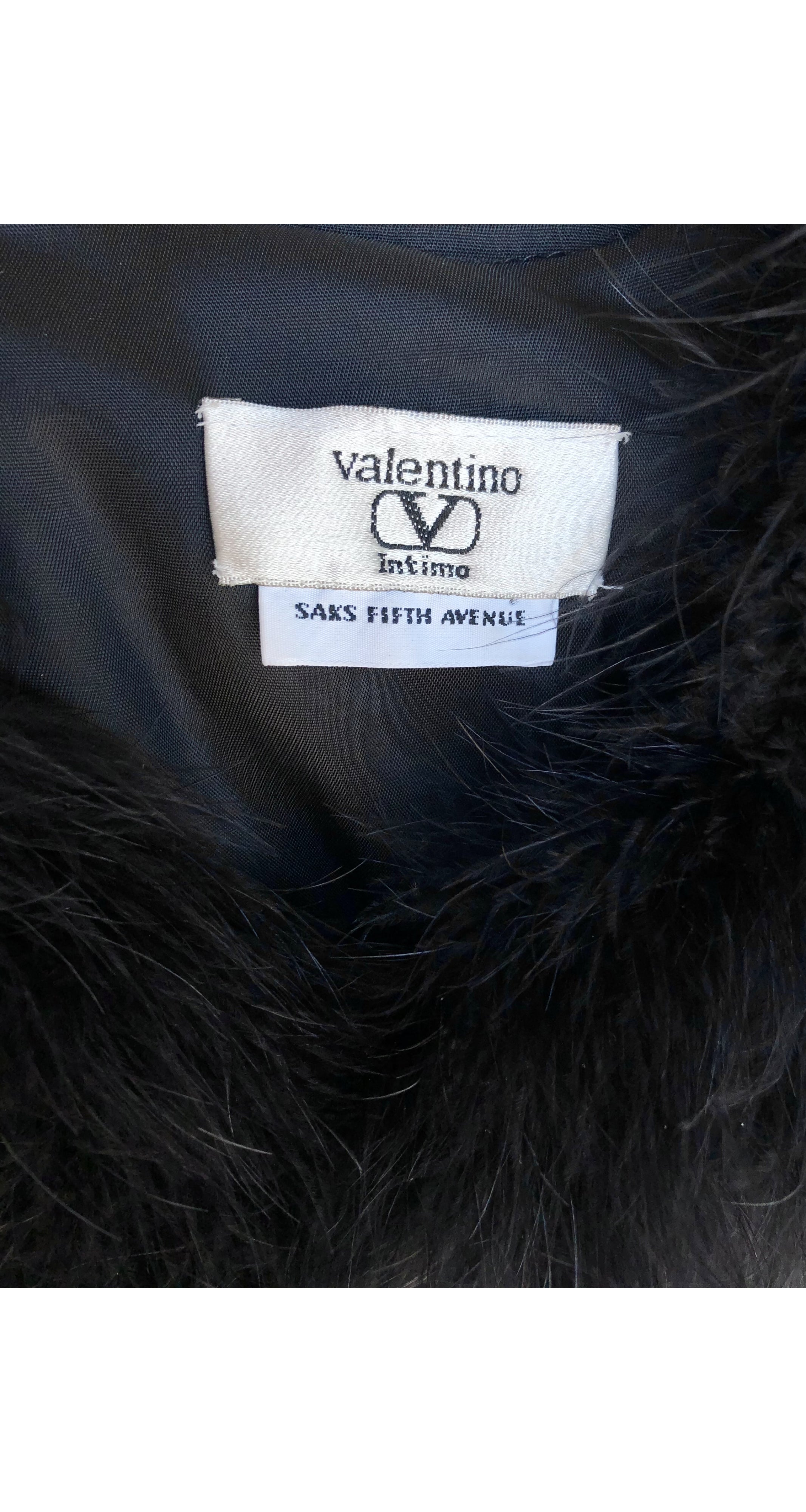 1990s Black Marabou Feather Bolero