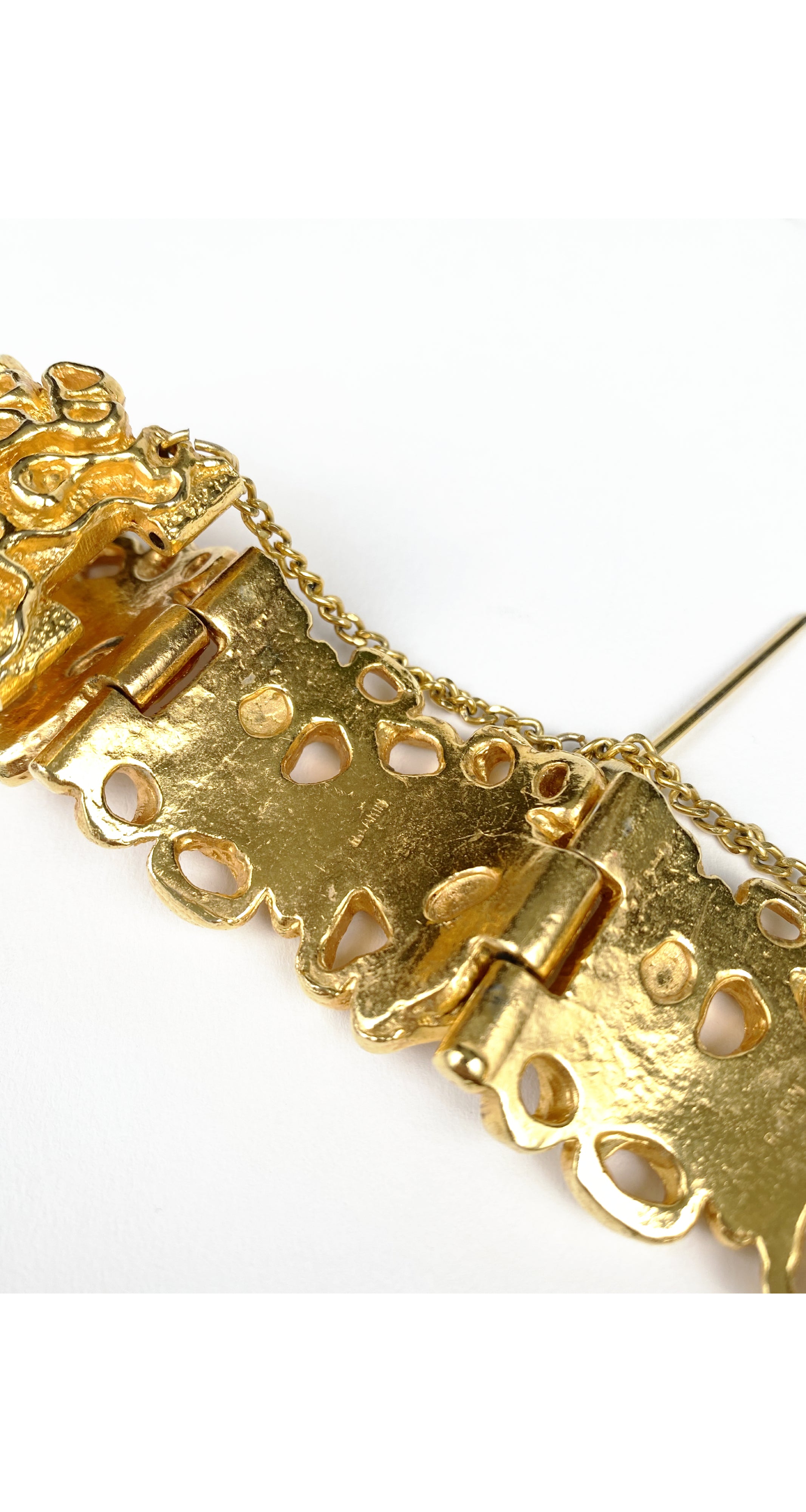 1970s Modernist Gold-Plated Hinged Bracelet