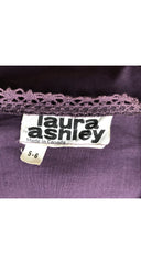 1971 Documented Crochet Inset Purple Cotton Blouse