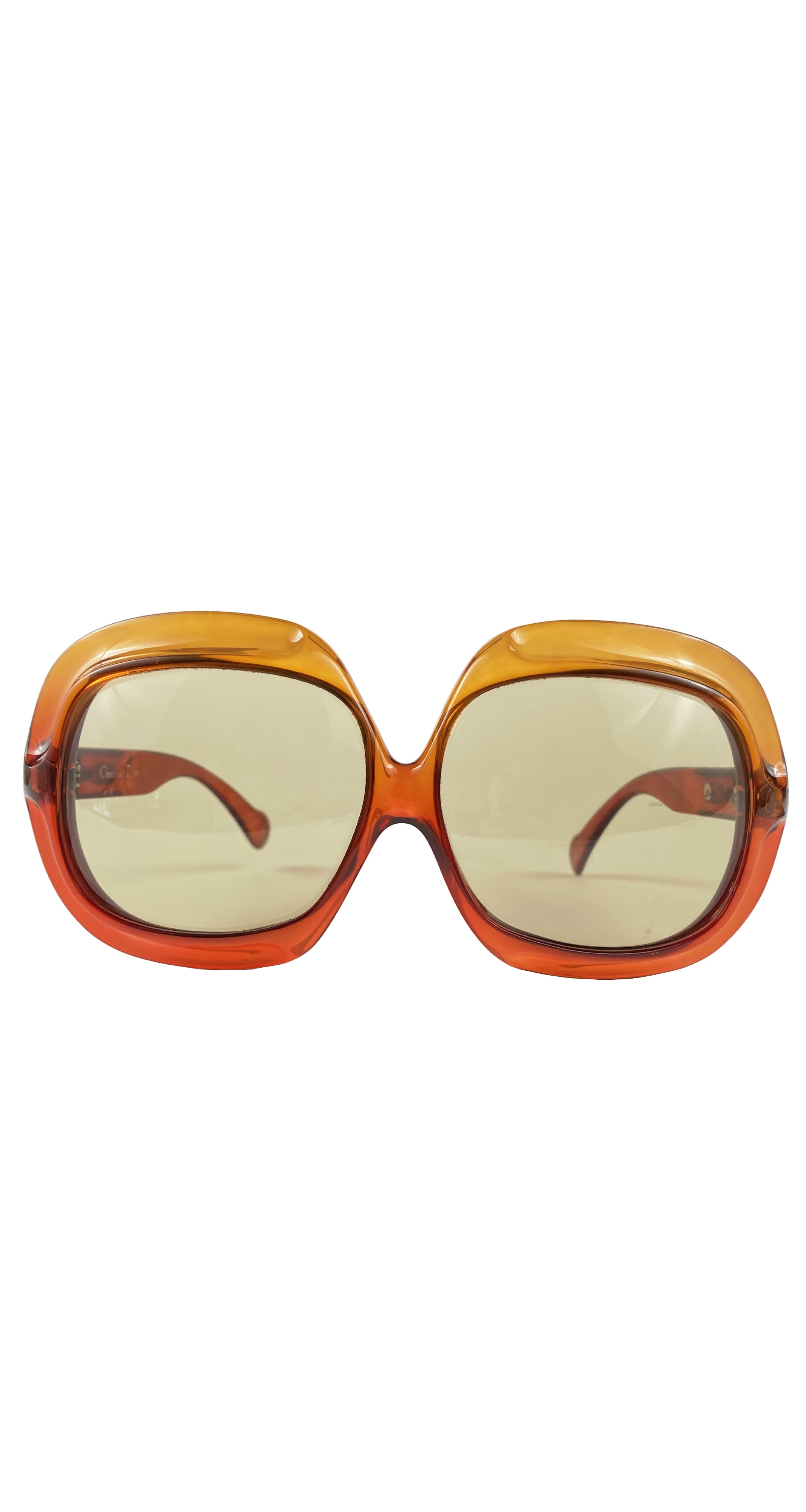 1970s Optyl Orange Gradient Oversized Sunglasses