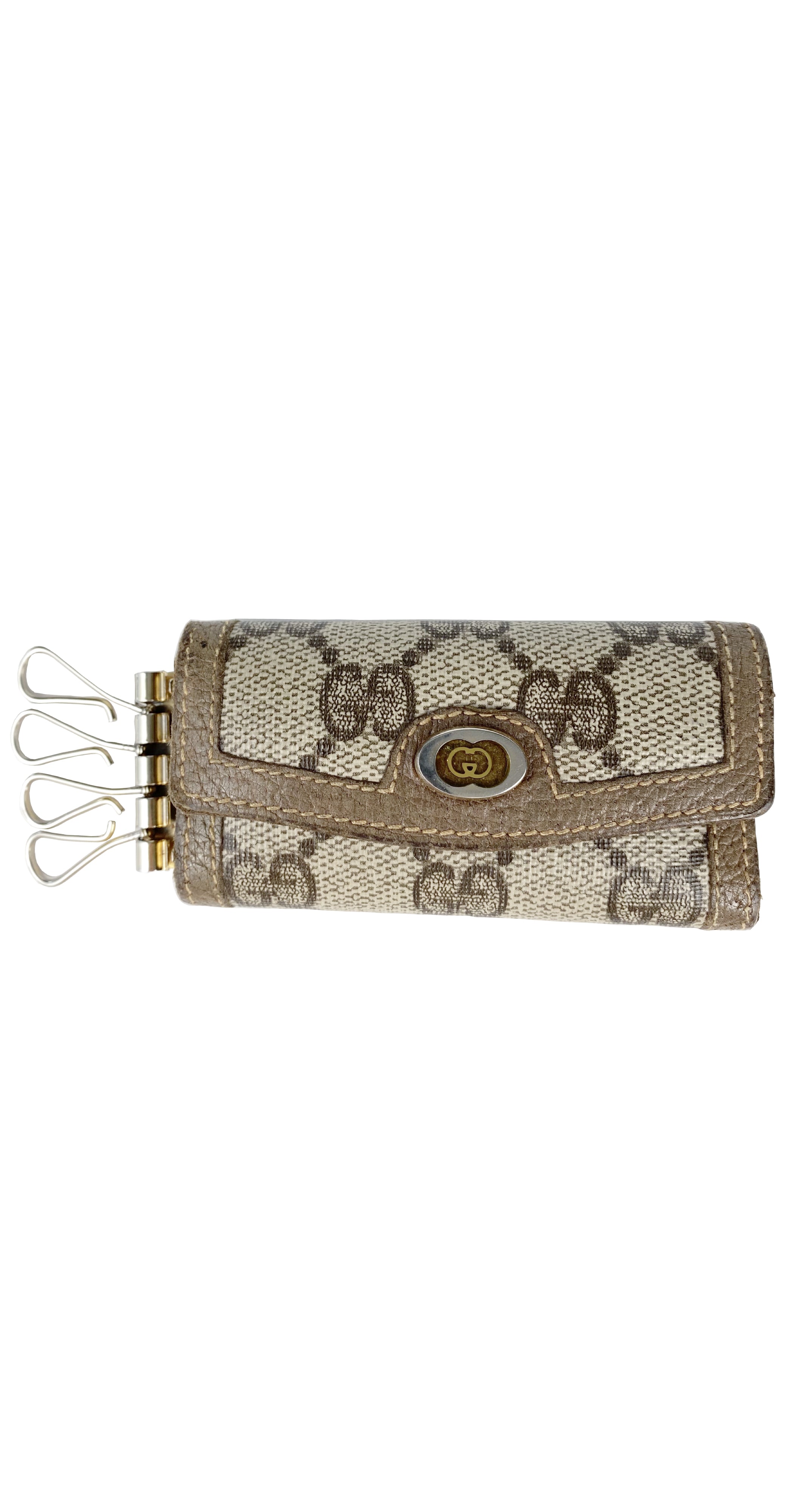 1980s GG Monogram Canvas & Leather Key Holder Case