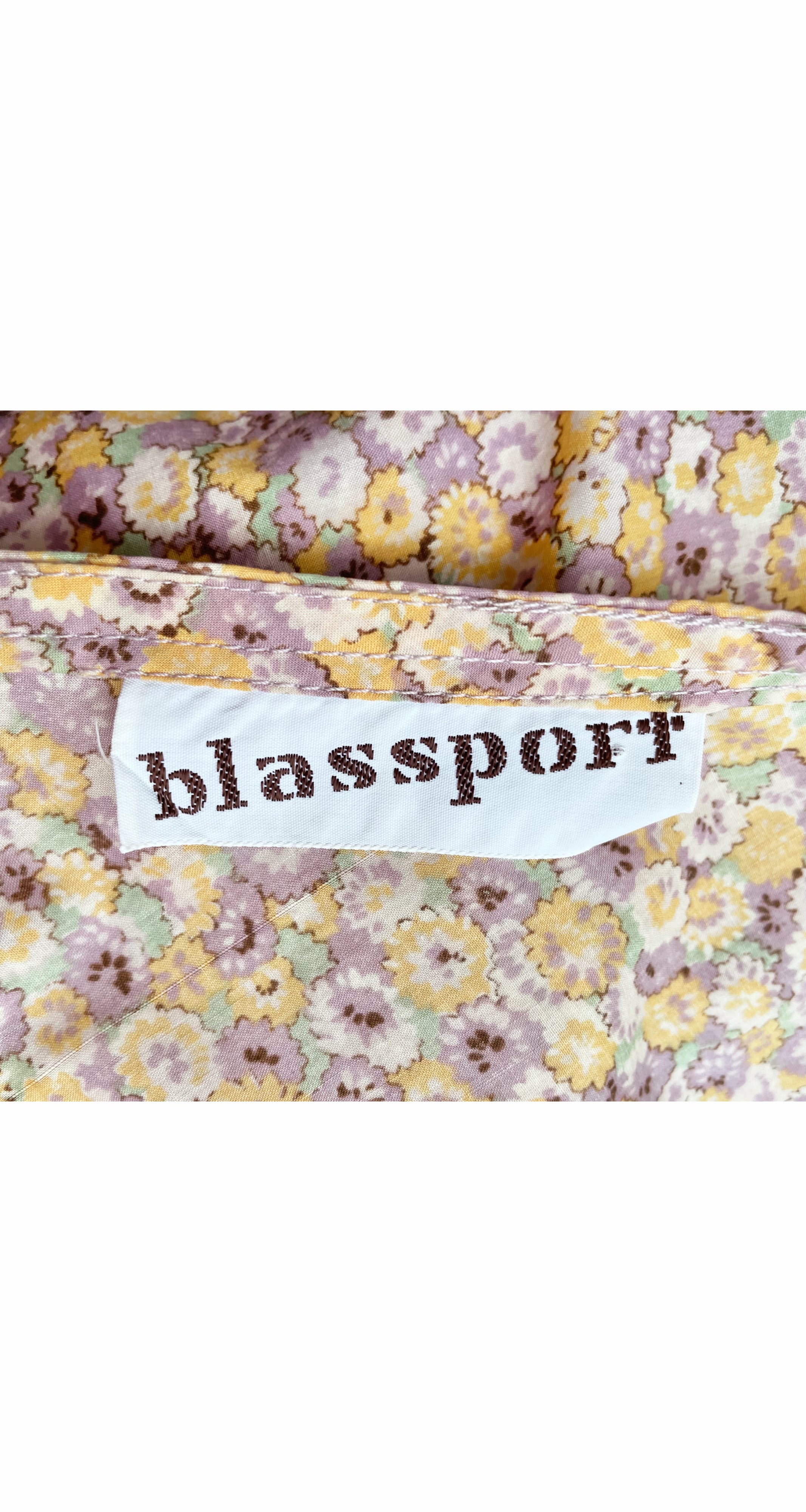 1970s Floral Cotton One-Shoulder Tiered Midi Dress