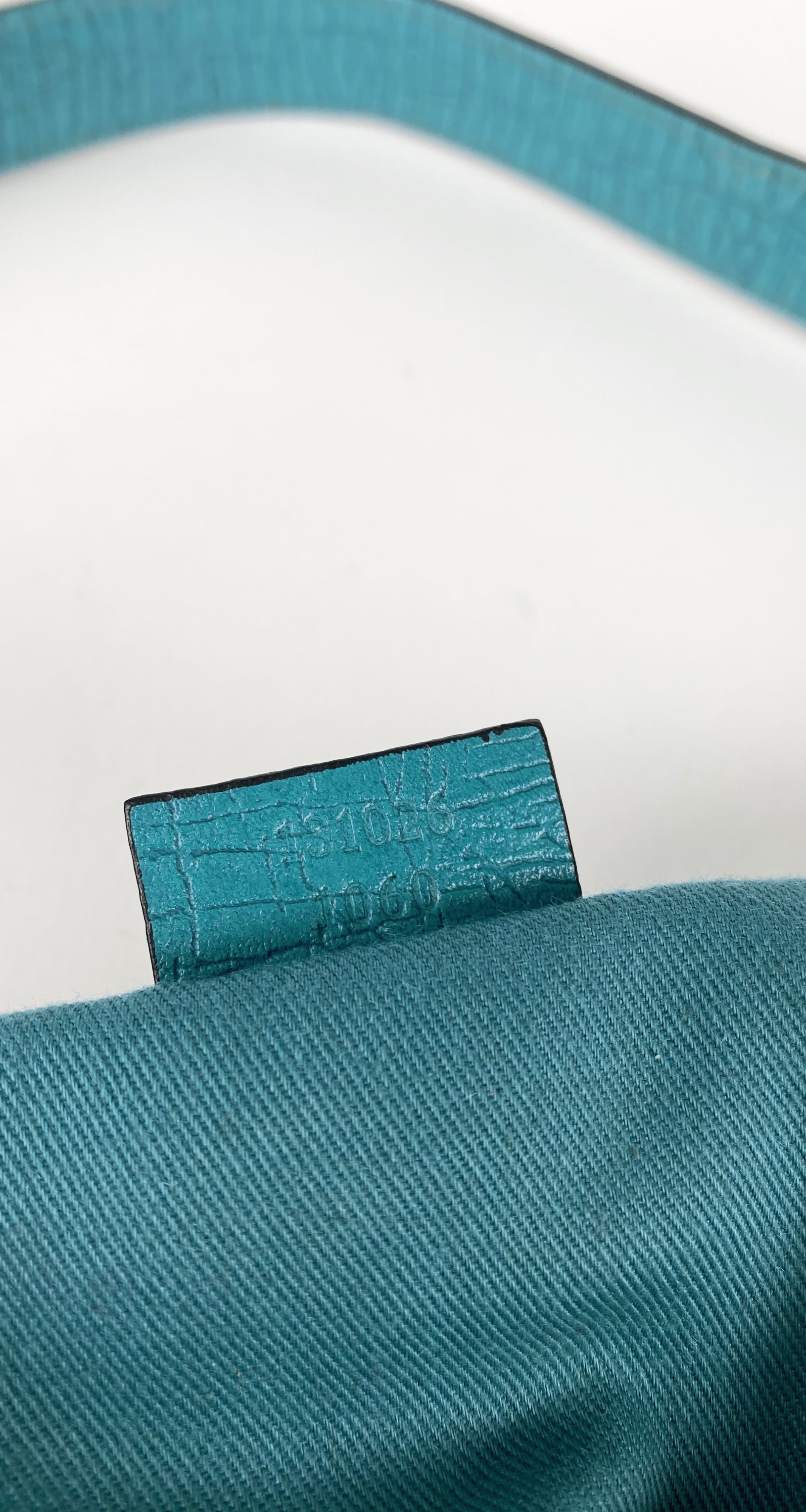 2000s Monogram Canvas & Teal Leather Horsebit Hobo Bag