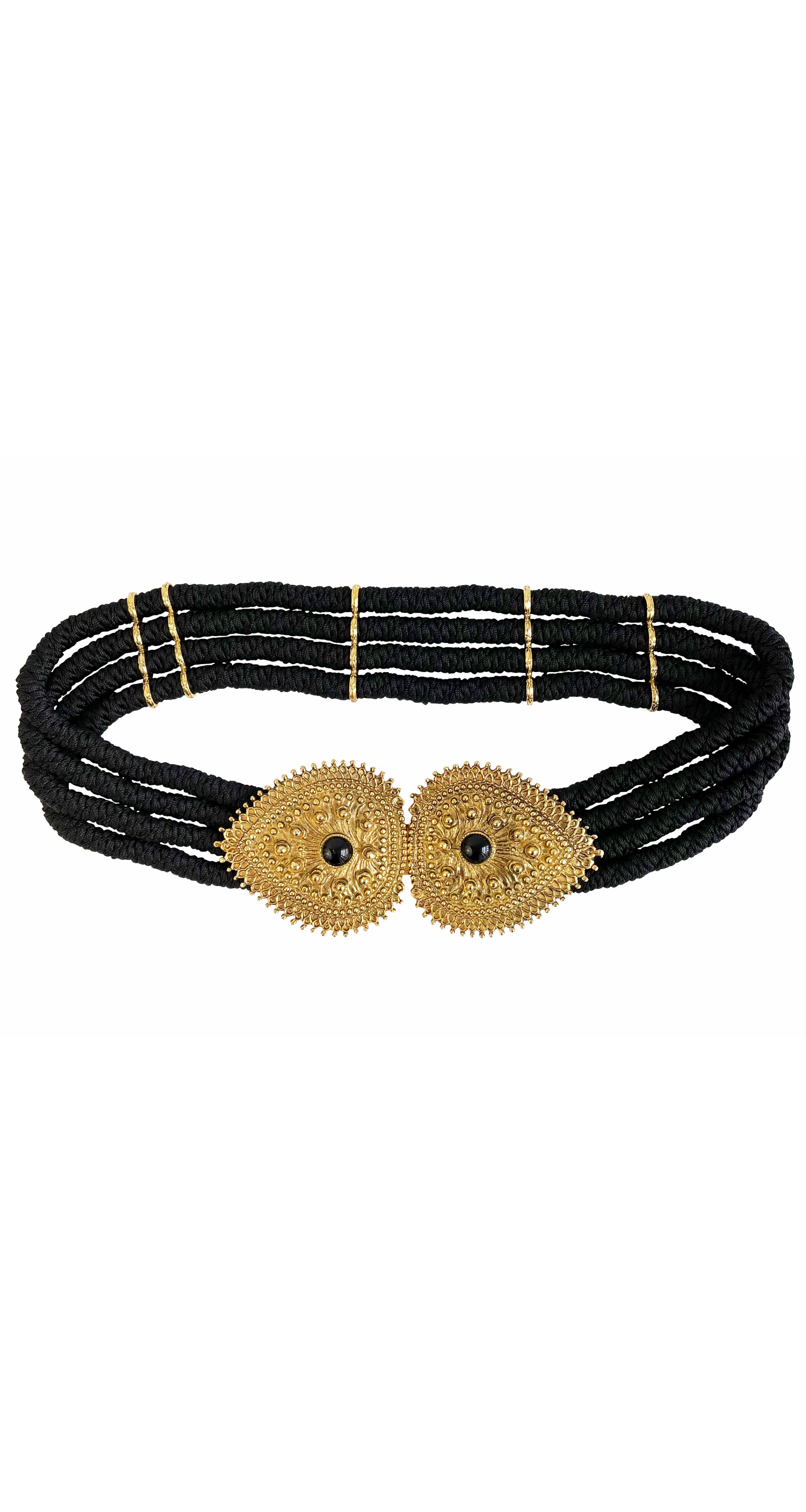 1981-82 F/W Runway Ornate Gold-Plated Buckle Cord Belt