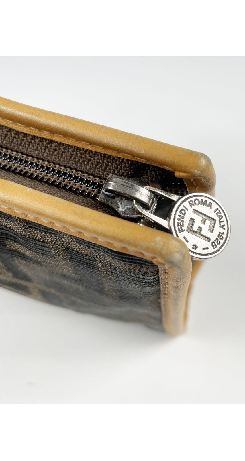 1970s Zucca Canvas Leather Trim Cosmetic Pouch