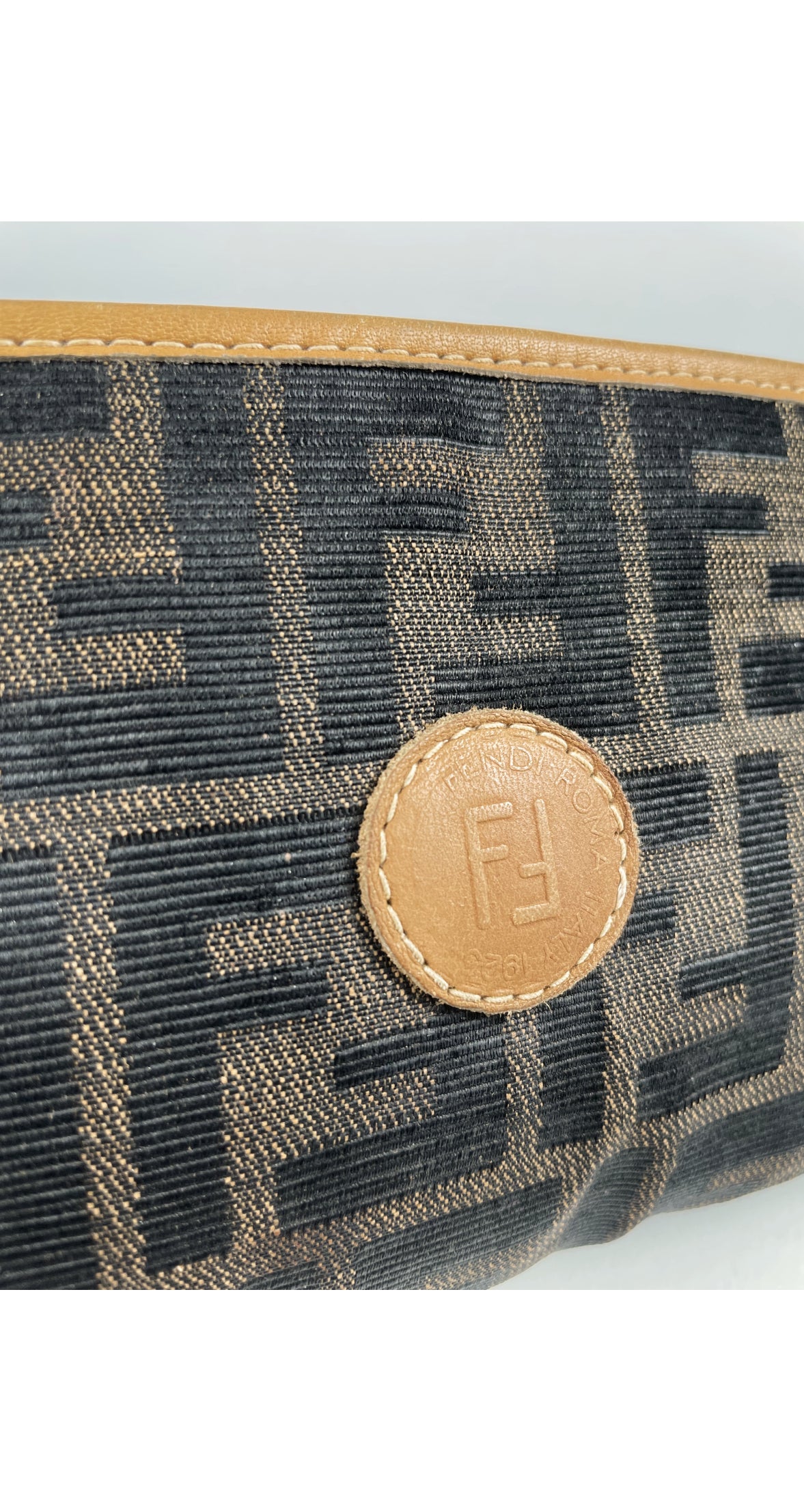 1970s Zucca Canvas Leather Trim Cosmetic Pouch