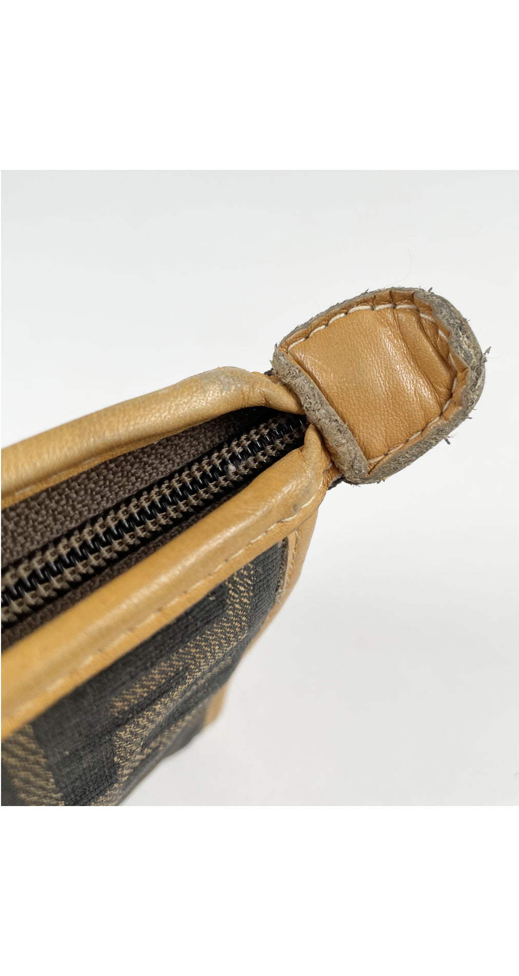 1970s Zucca Canvas Leather Trim Cosmetic Pouch