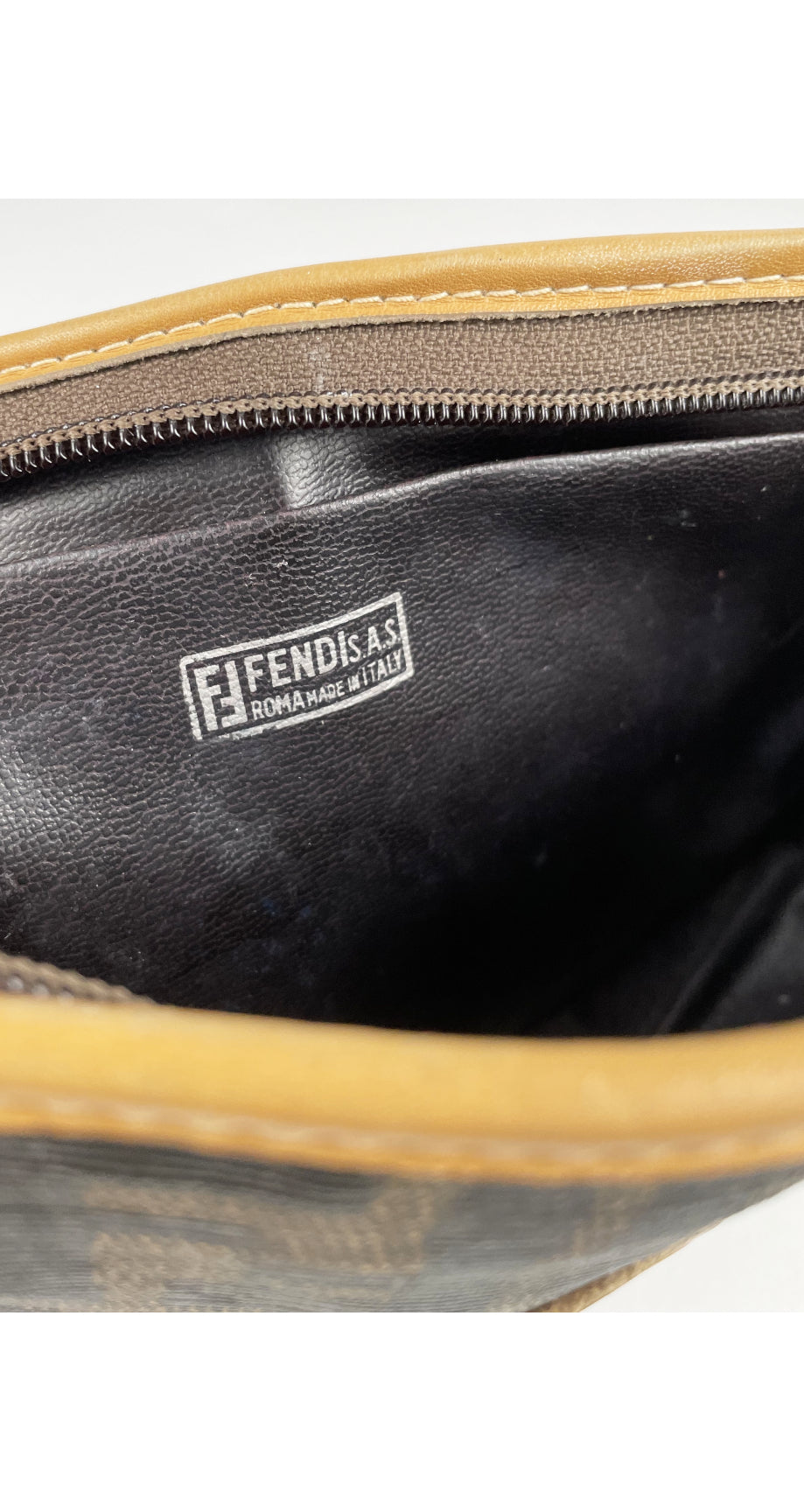 1970s Zucca Canvas Leather Trim Cosmetic Pouch