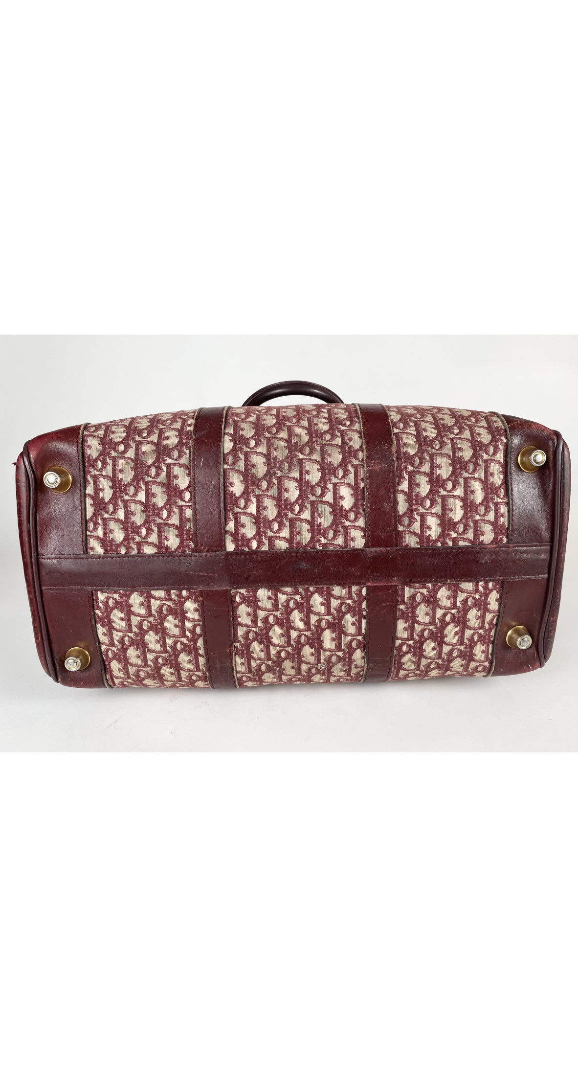 1970s Burgundy Trotter Canvas Leather Trim Travel Bag