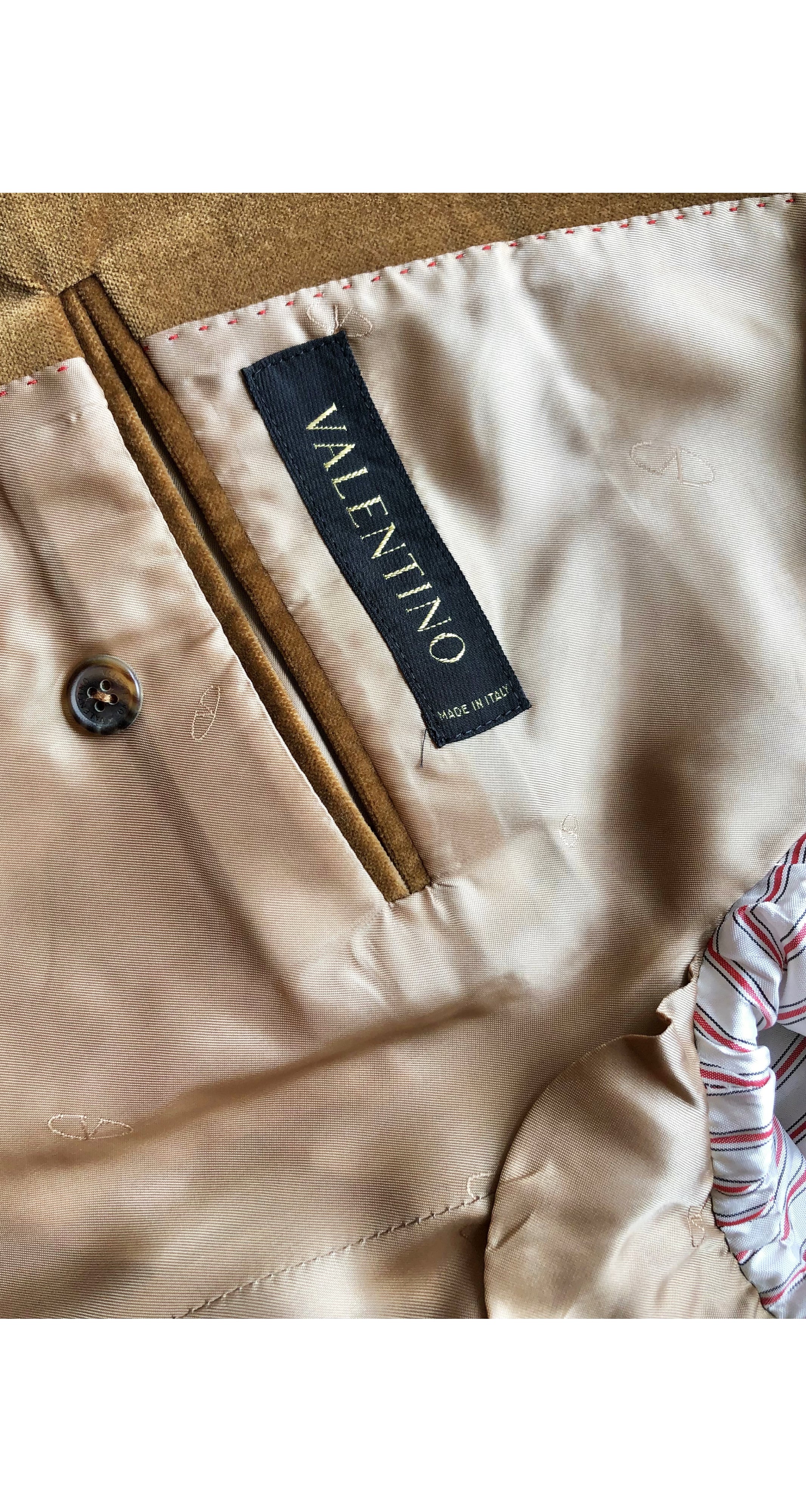 2000s Men's Ochre Cotton Velvet Two-Button Blazer