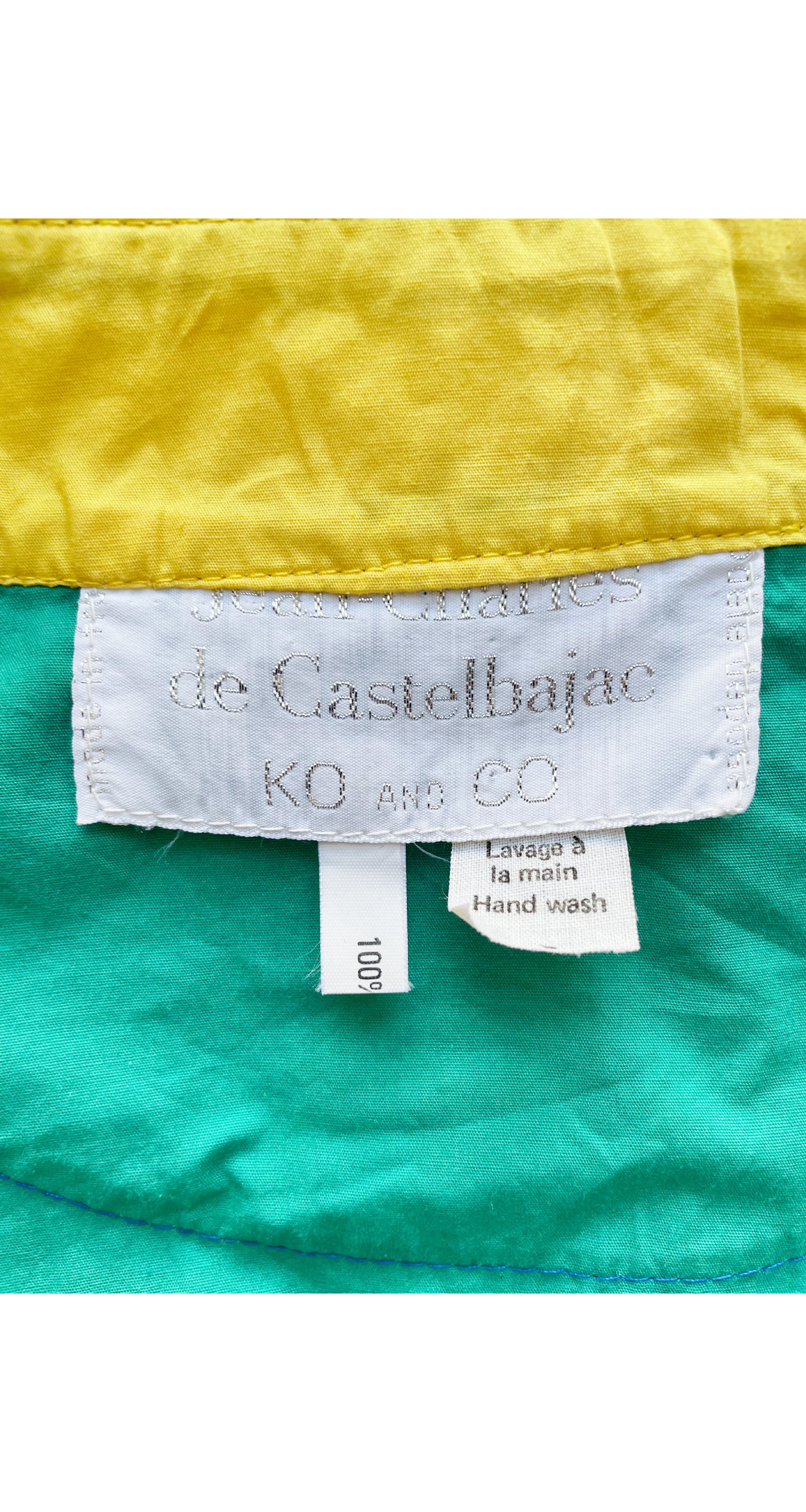 1988 S/S Documented Color Block Cotton Shirt Dress