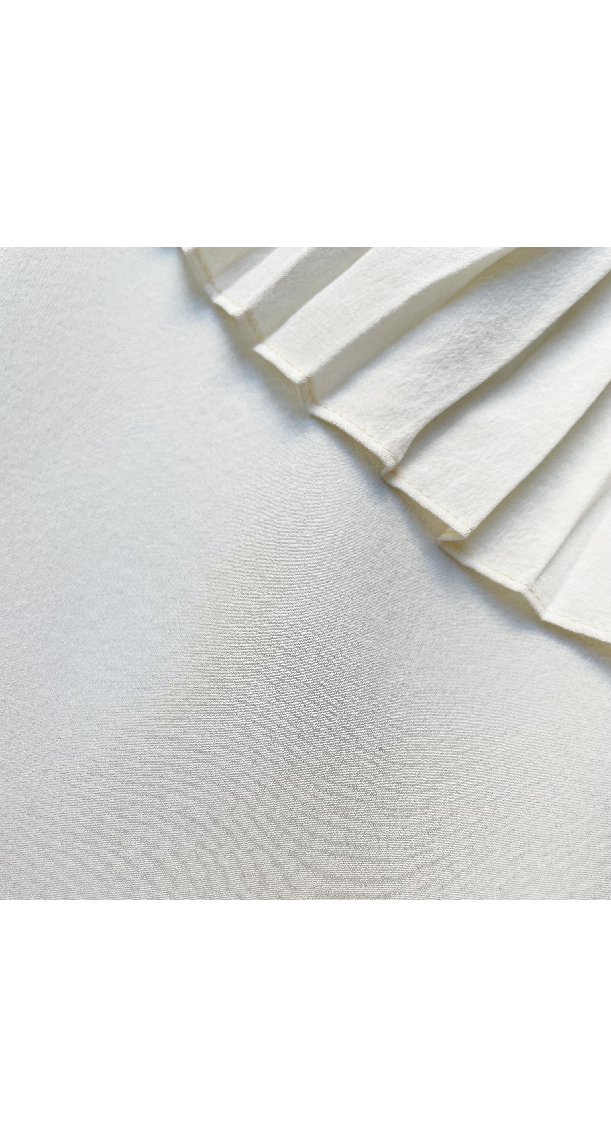 1983 S/S Ad Campaign Ruffle Neck Cream Silk Top