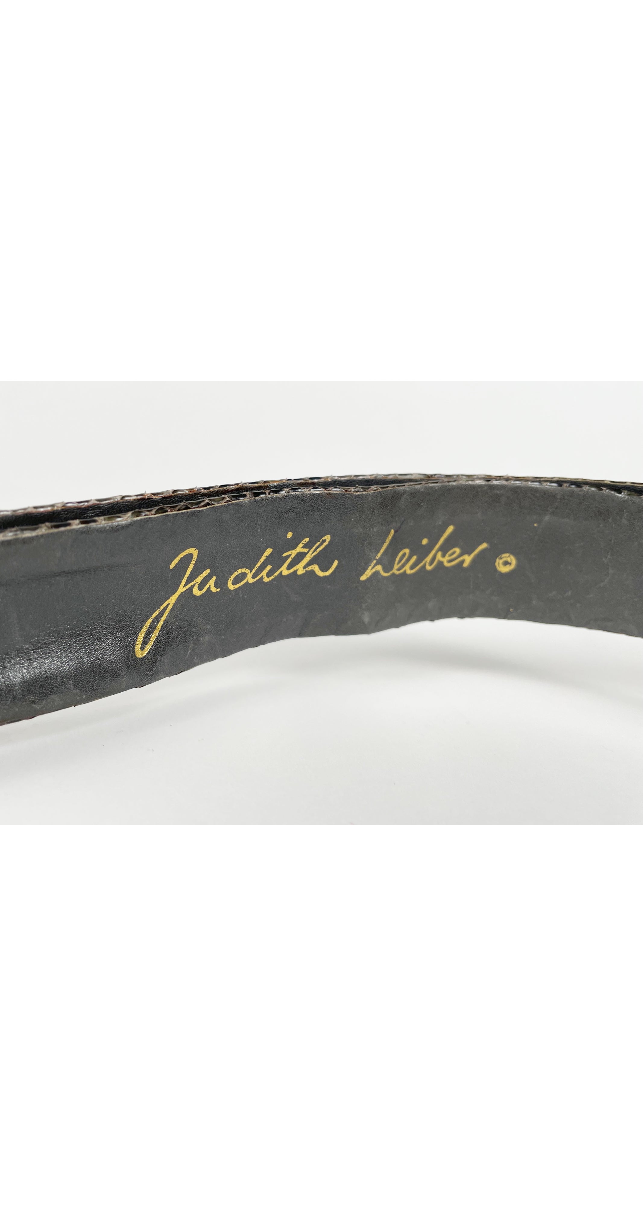 1980s Ornate Gold Buckle Python Skin Belt