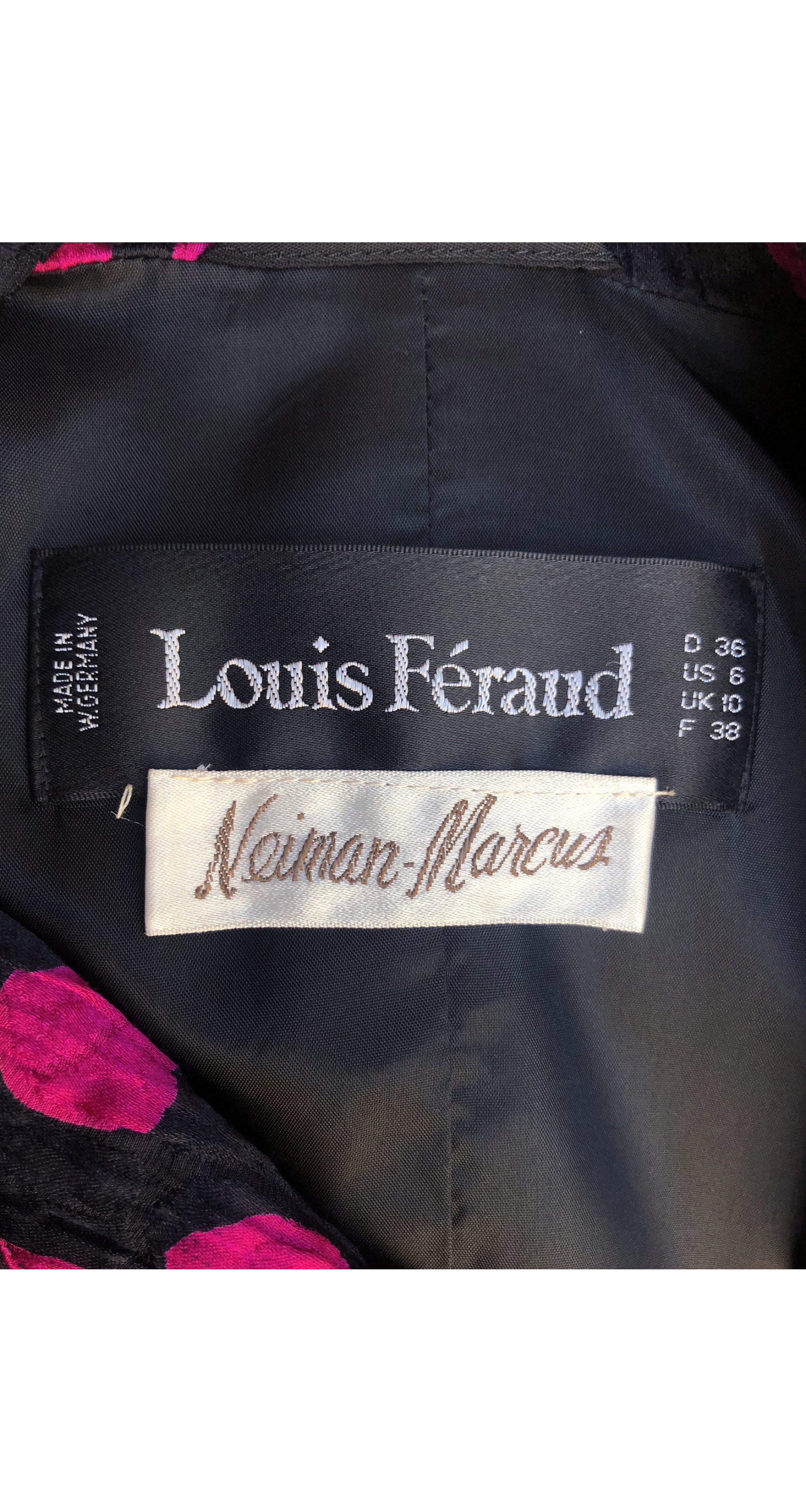 1980s Black & Fuchsia Polka Dot Silk Jacquard Blazer