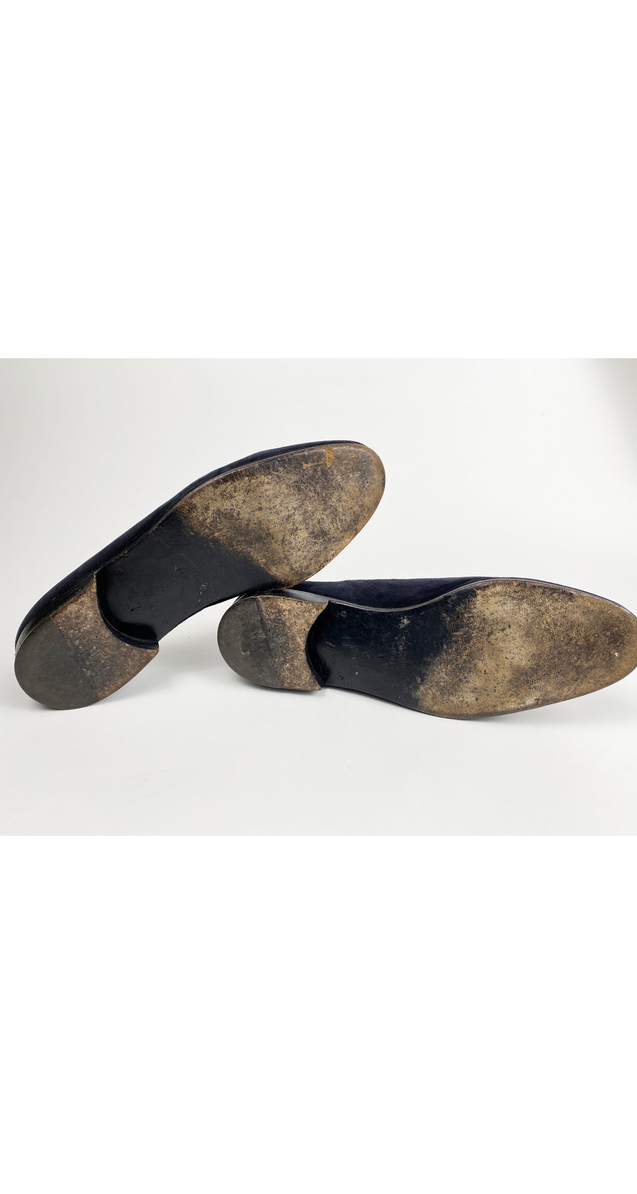 1980s Men's Black Suede Lace-Up Shoes