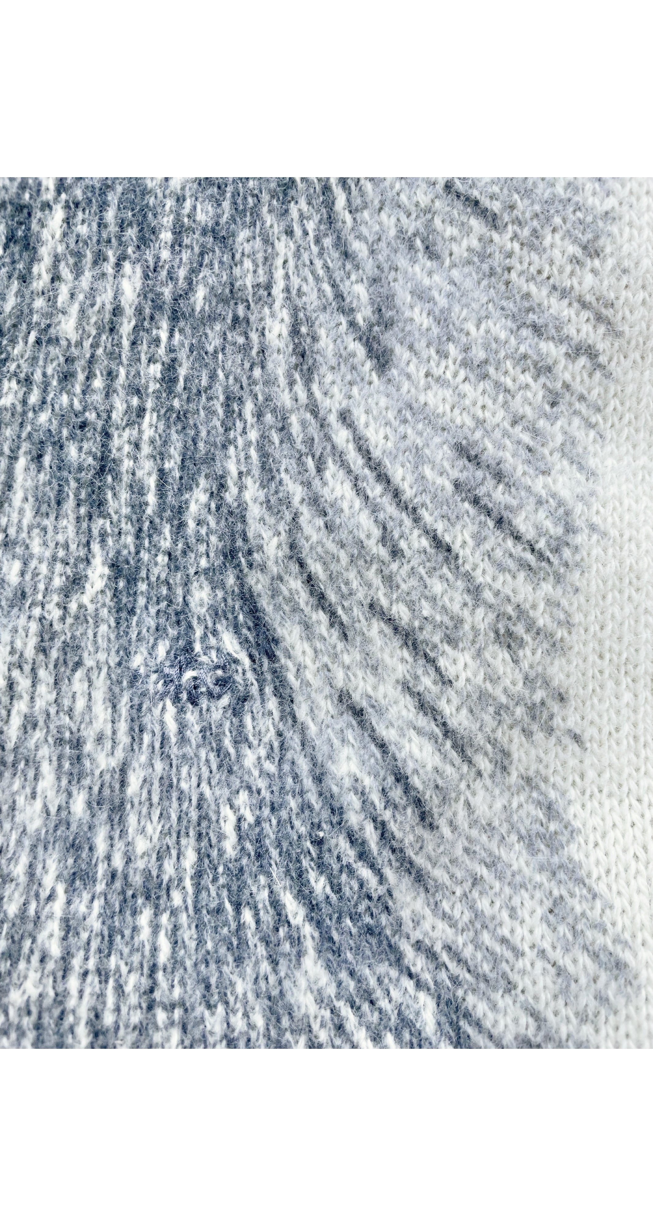 1980s Fox Stole Print Cream Angora Turtleneck Sweater Dress