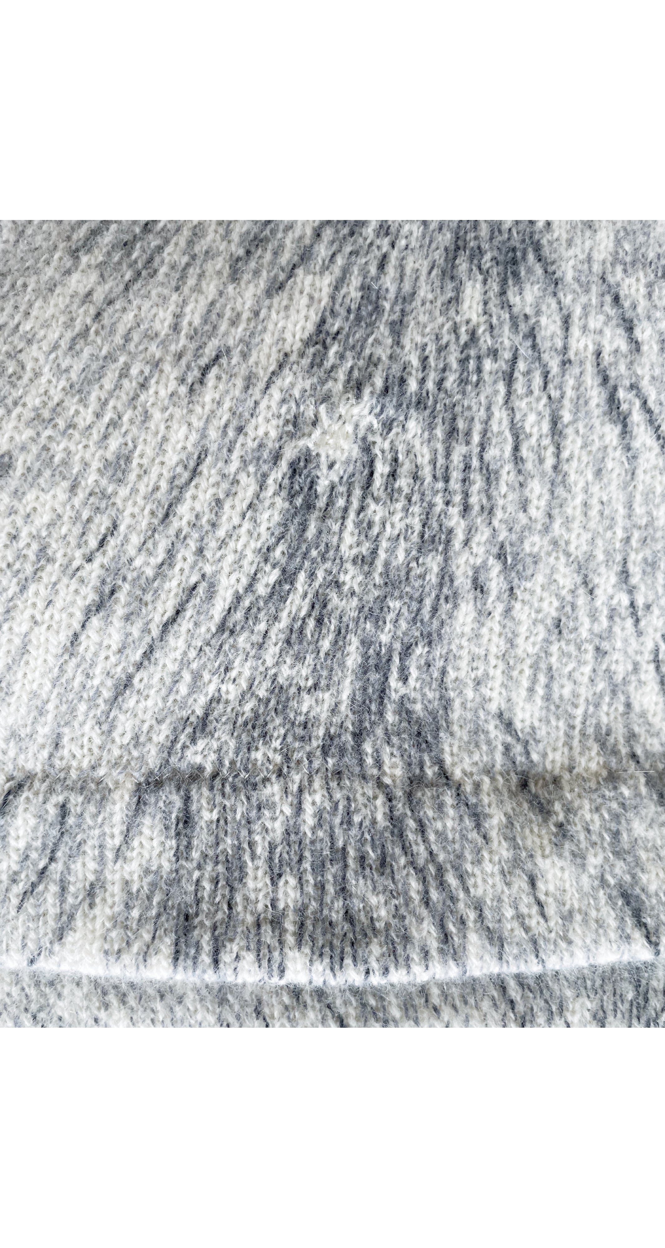 1980s Fox Stole Print Cream Angora Turtleneck Sweater Dress