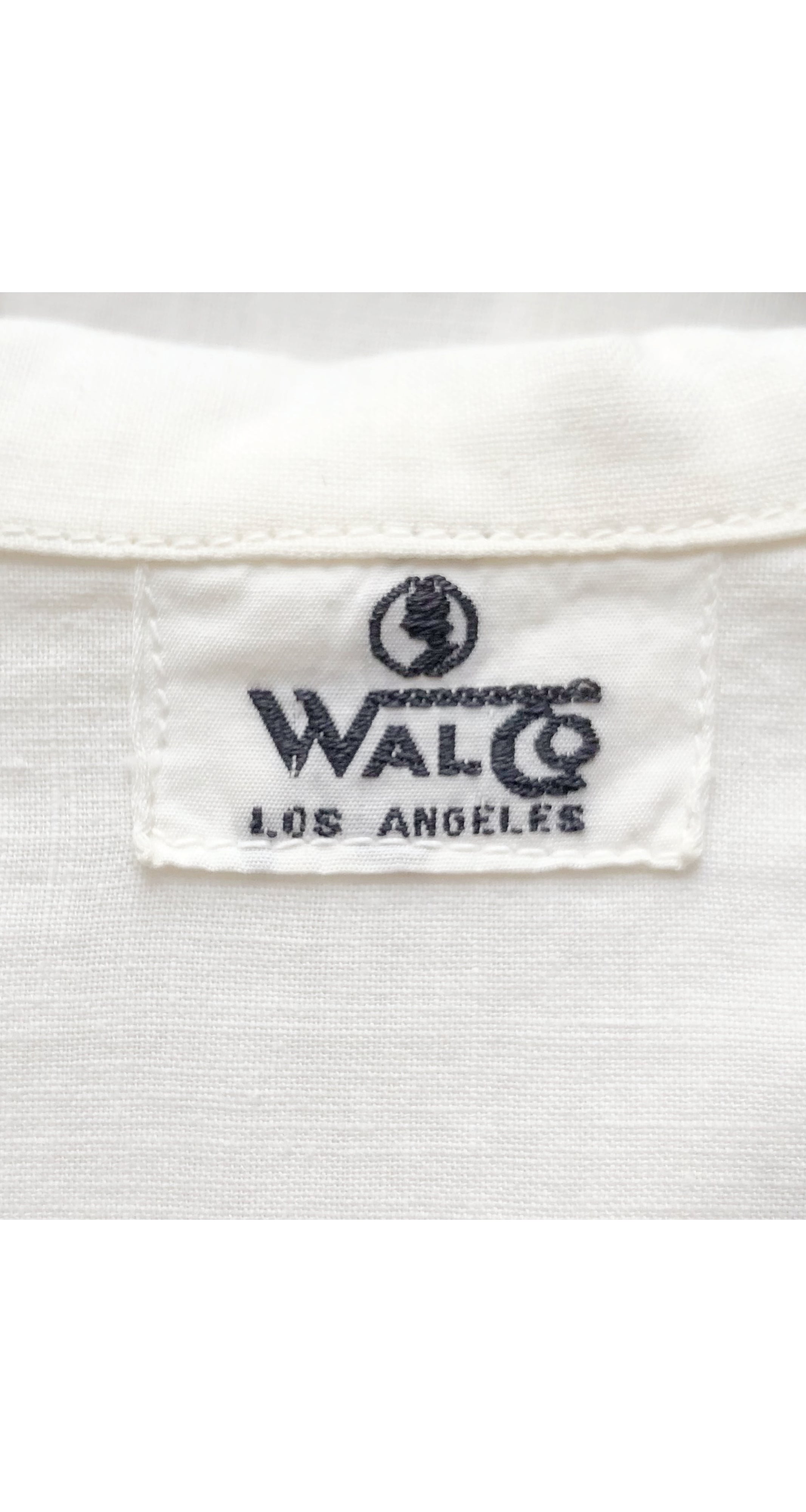 1930s Novelty Hand-Embroidered White Cotton Work Dress