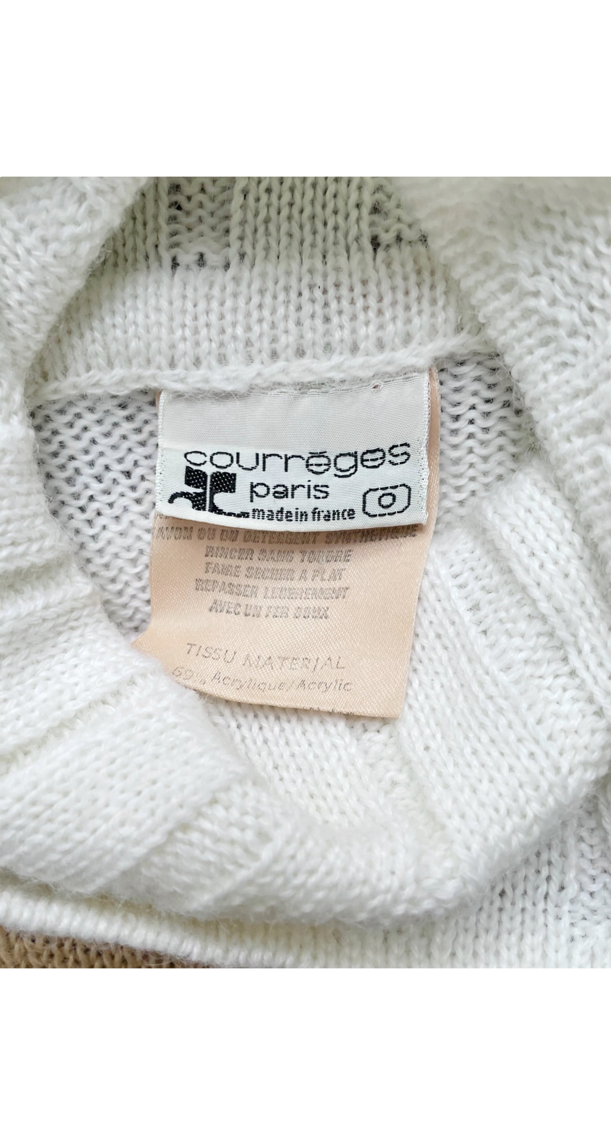 1970s Brown & White Graphic Turtleneck Sweater