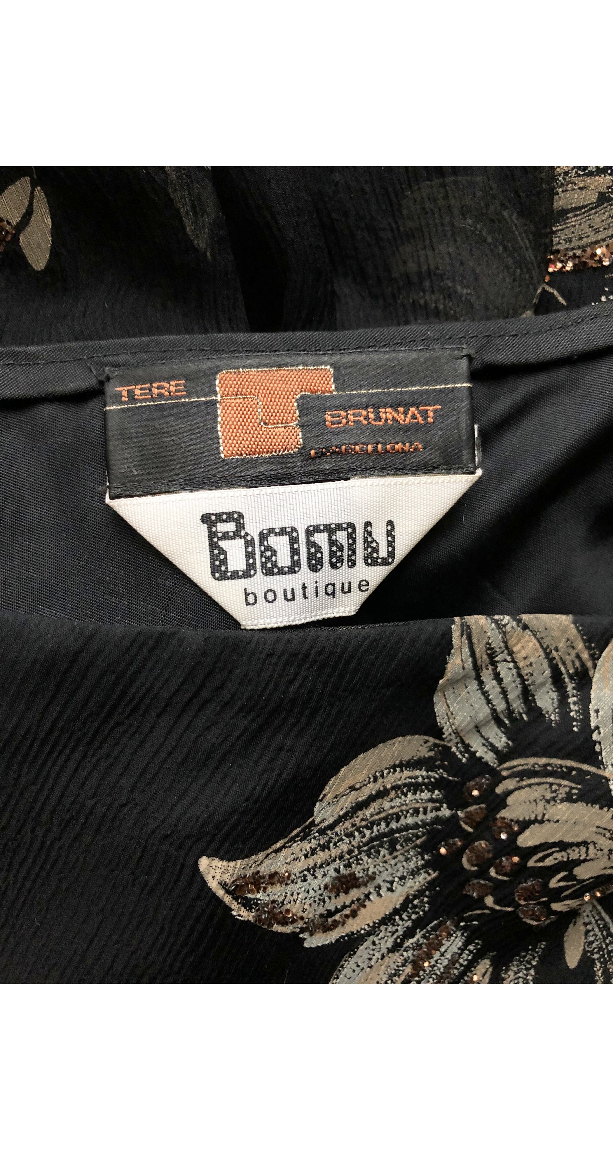 1970s Silk Chiffon One-Shoulder Evening Dress