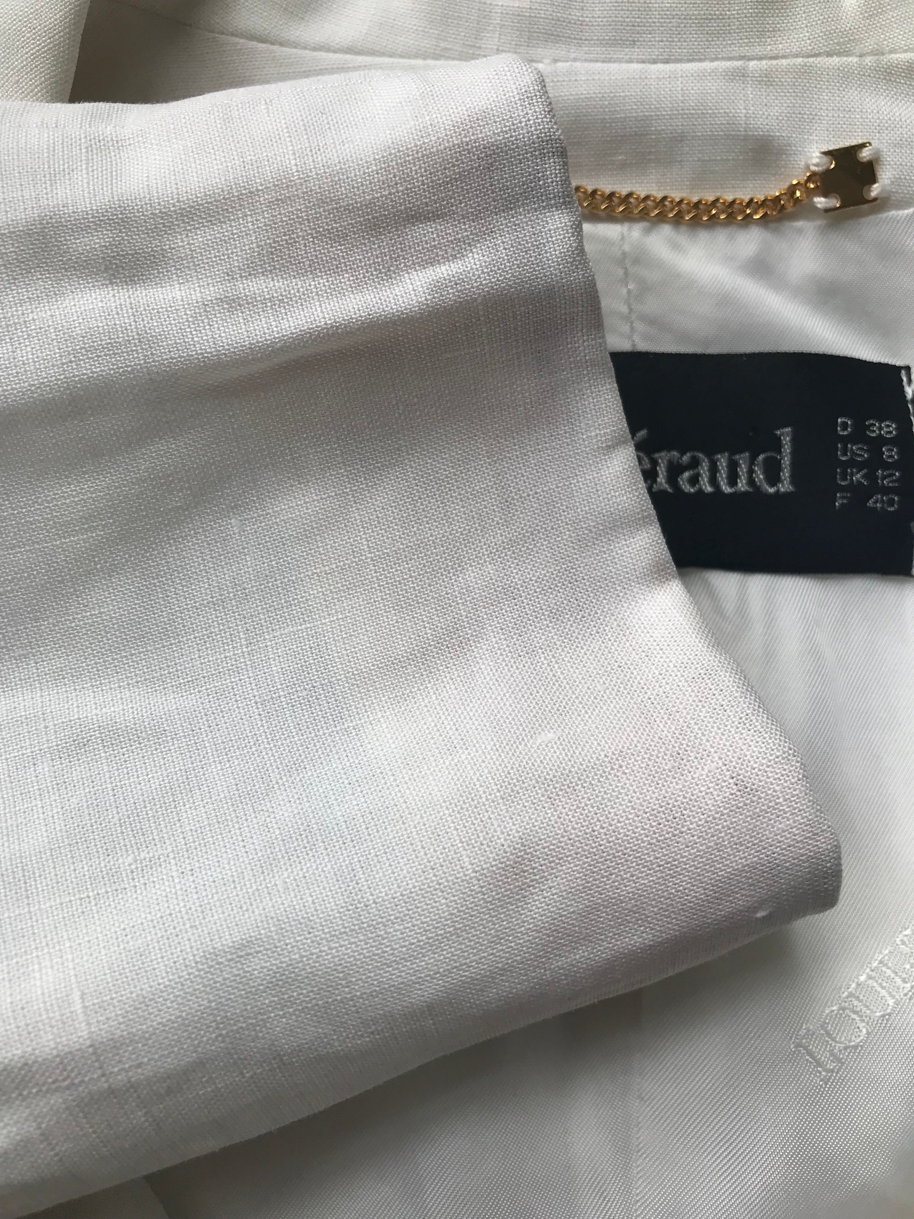 1980s White & Black Geometric Stitching Linen Jacket