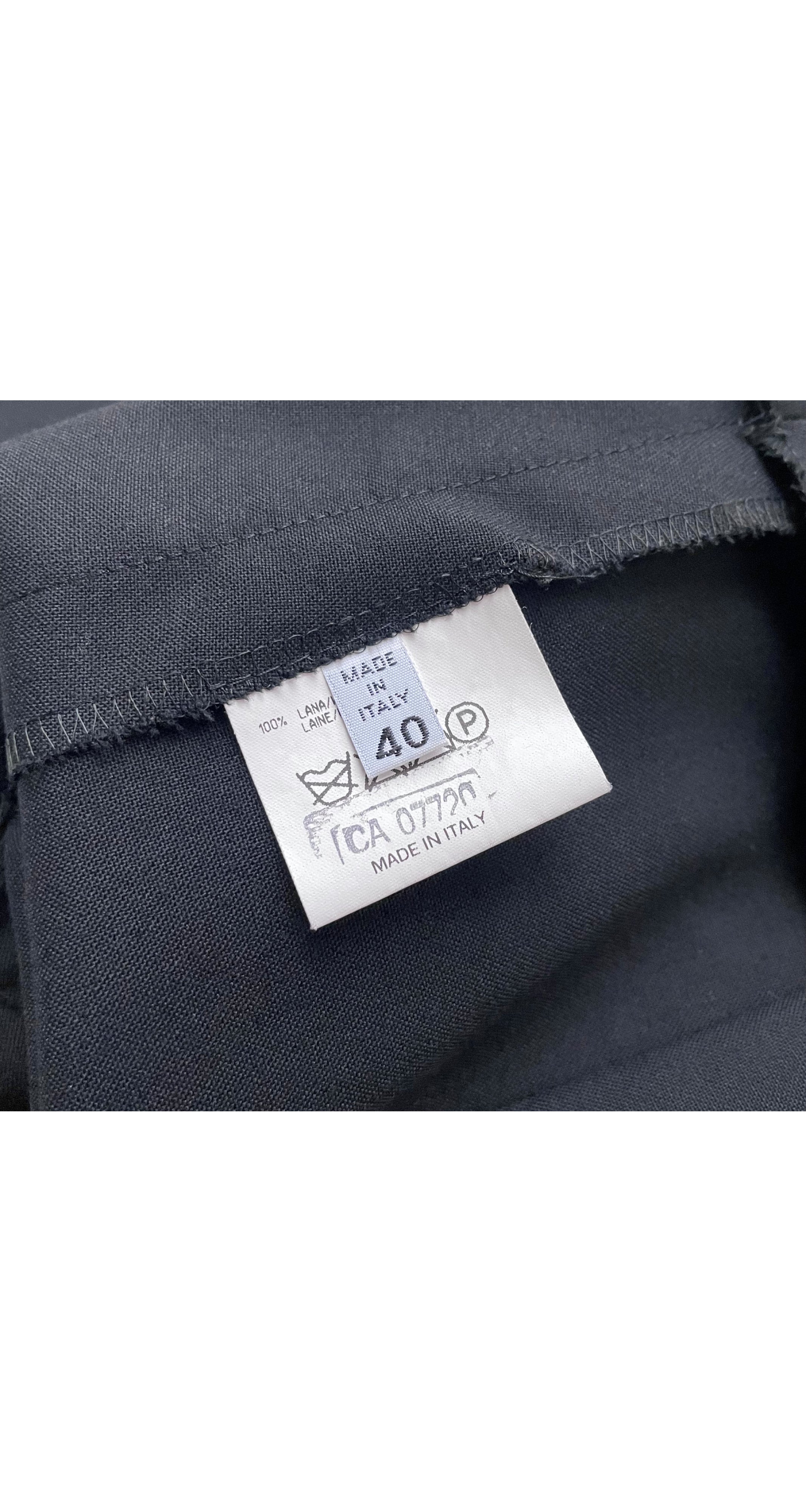 1997-98 F/W "Selvage" Deconstructed Black Wool Skirt