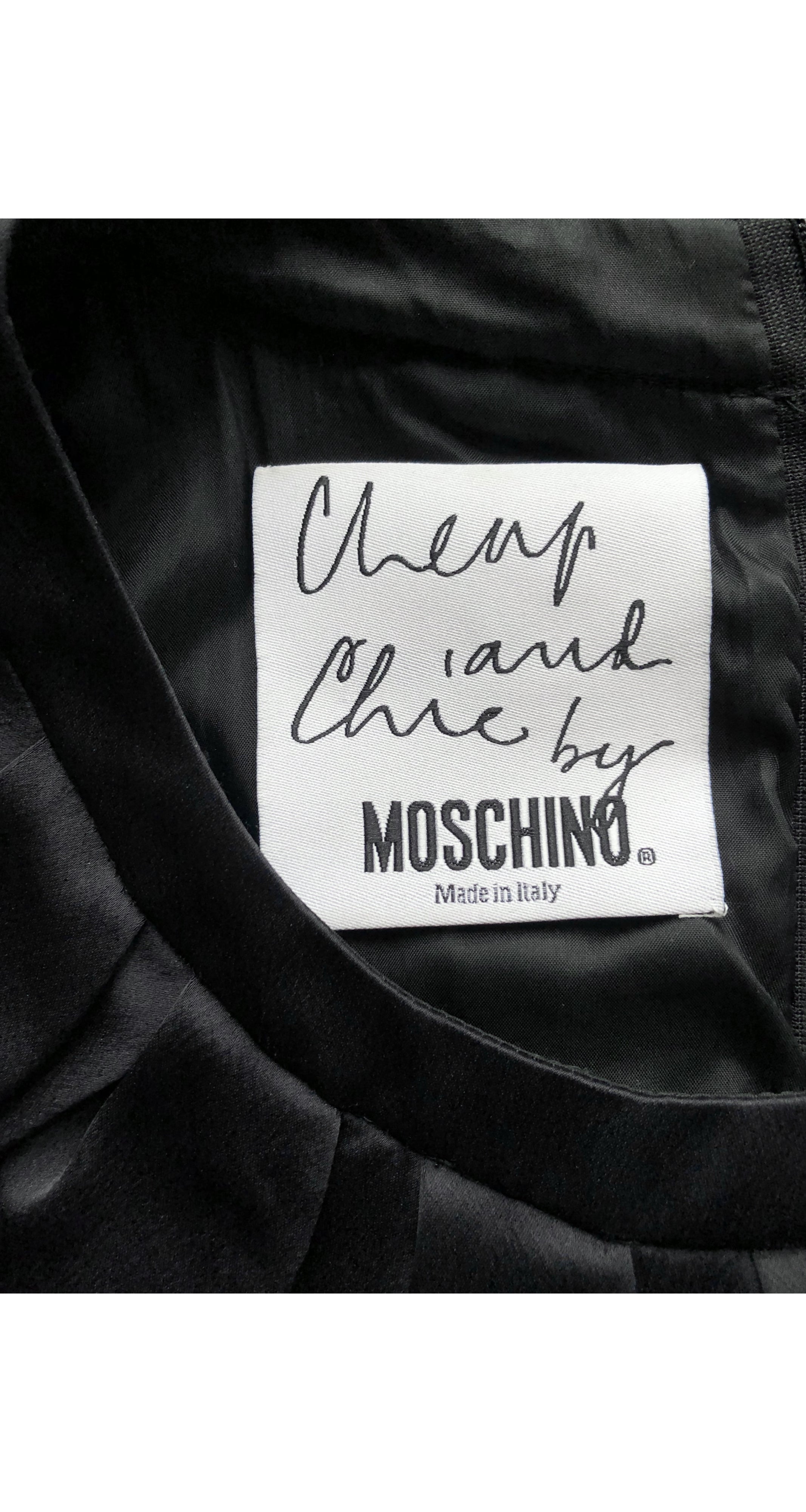 1990s Petal Collar Black Sheath Dress