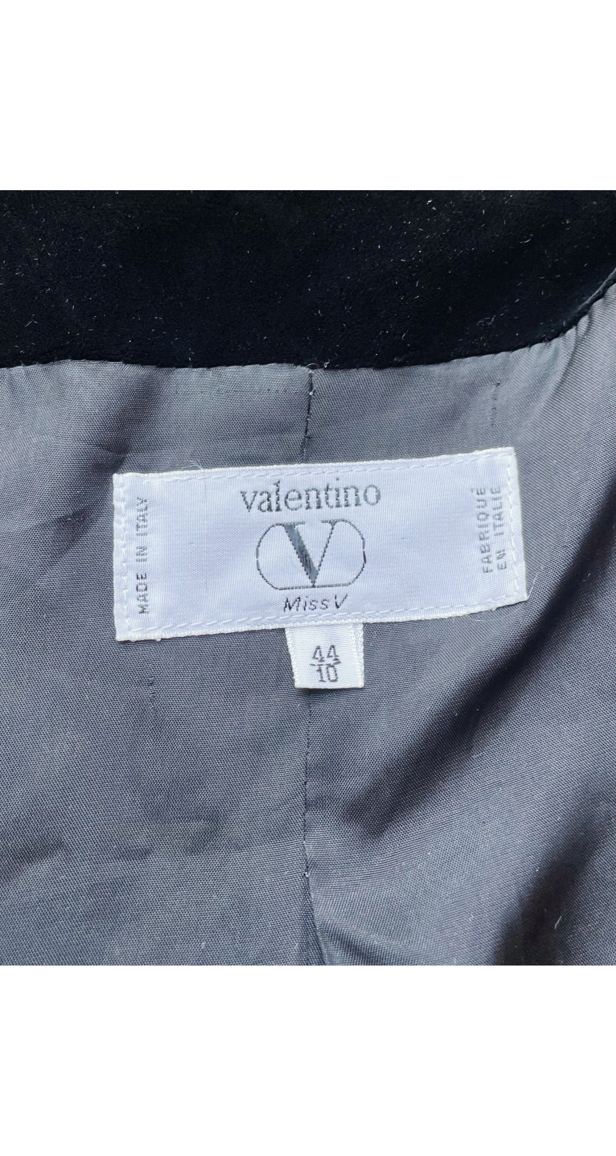 1992 F/W Black Quilted Satin Velvet Trim Swing Coat