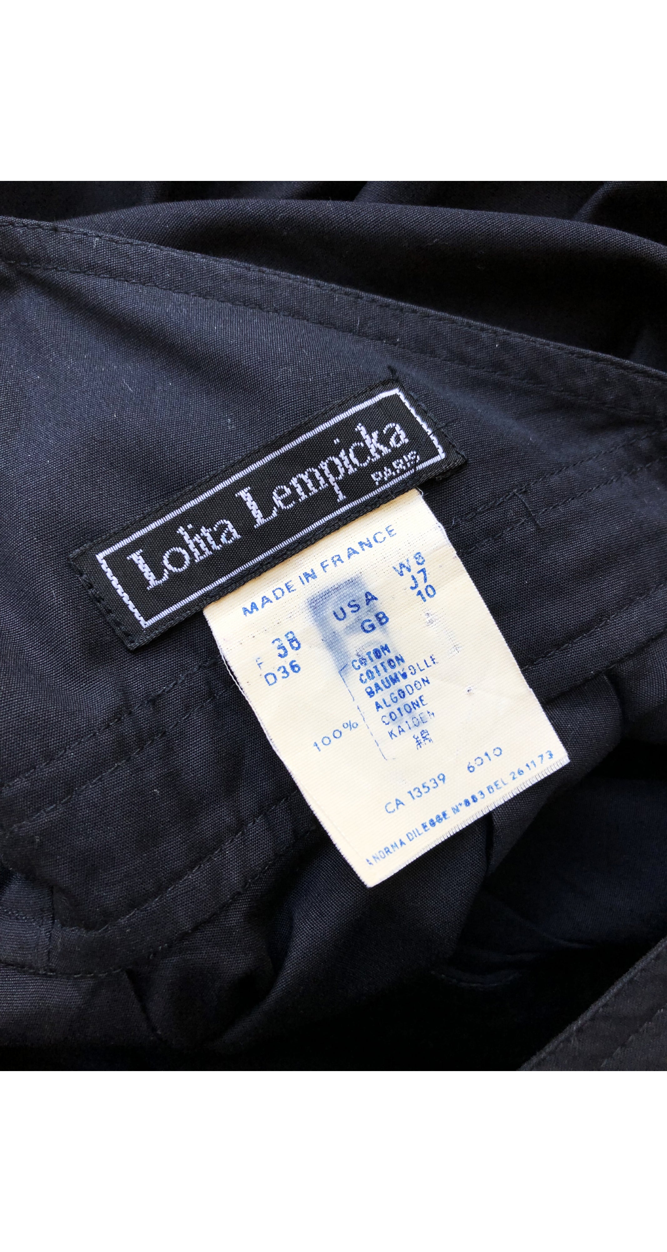 1991 S/S Leaf Bustier Black Cotton Party Dress
