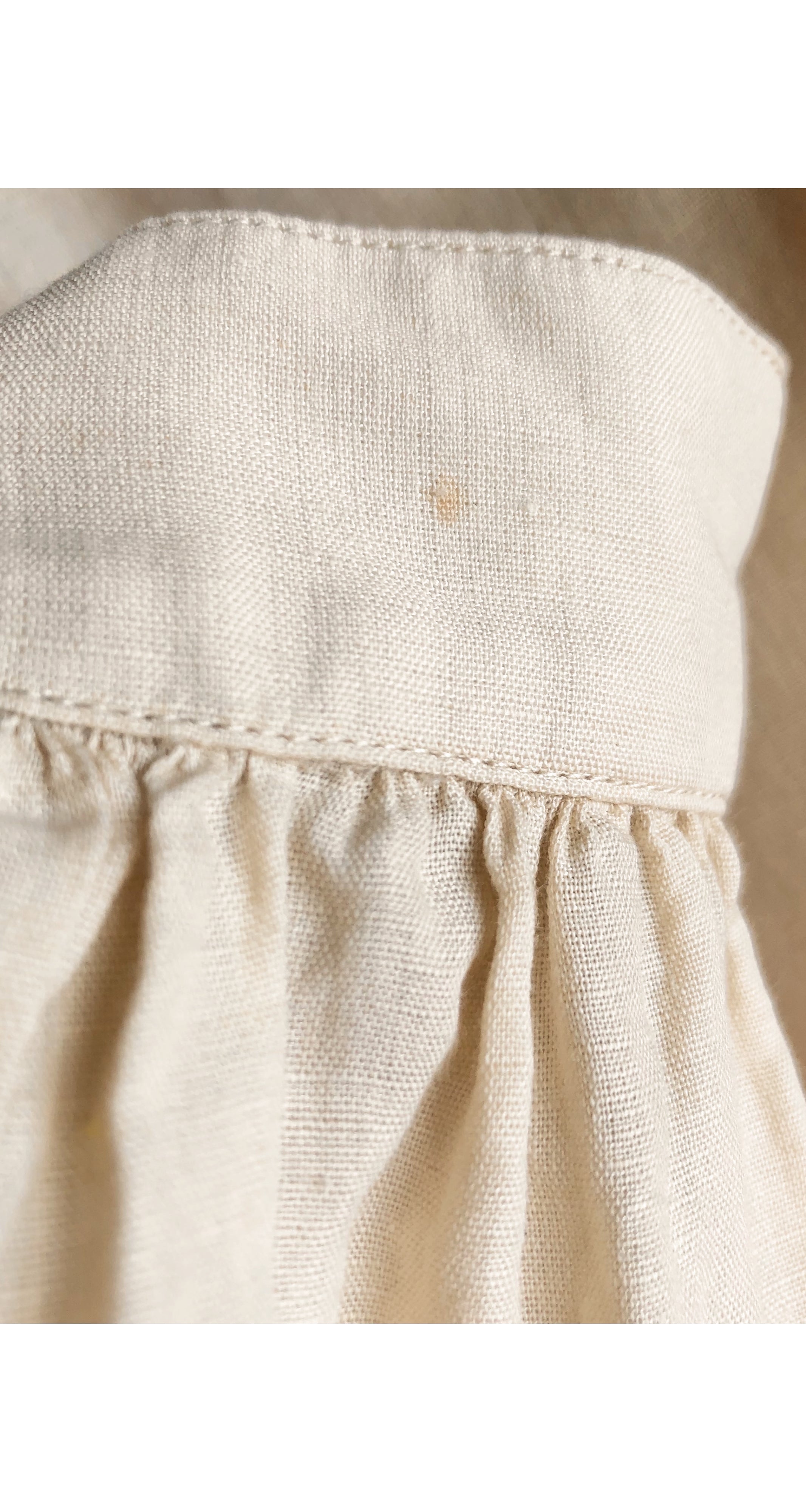 1978 S/S Dogwood Print Cream Cotton Balloon Sleeve Dress