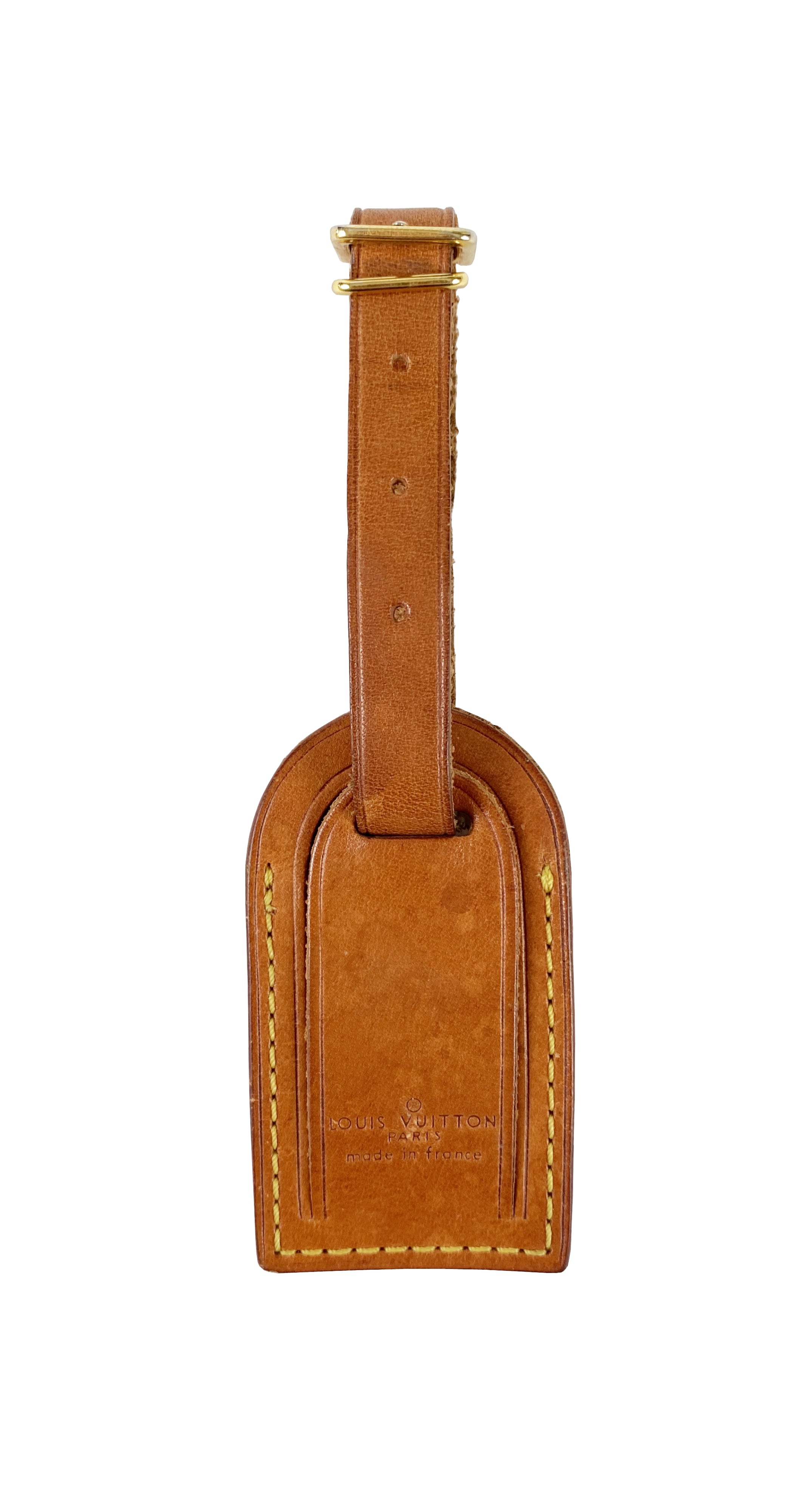 1980s Brown Leather Luggage Tag