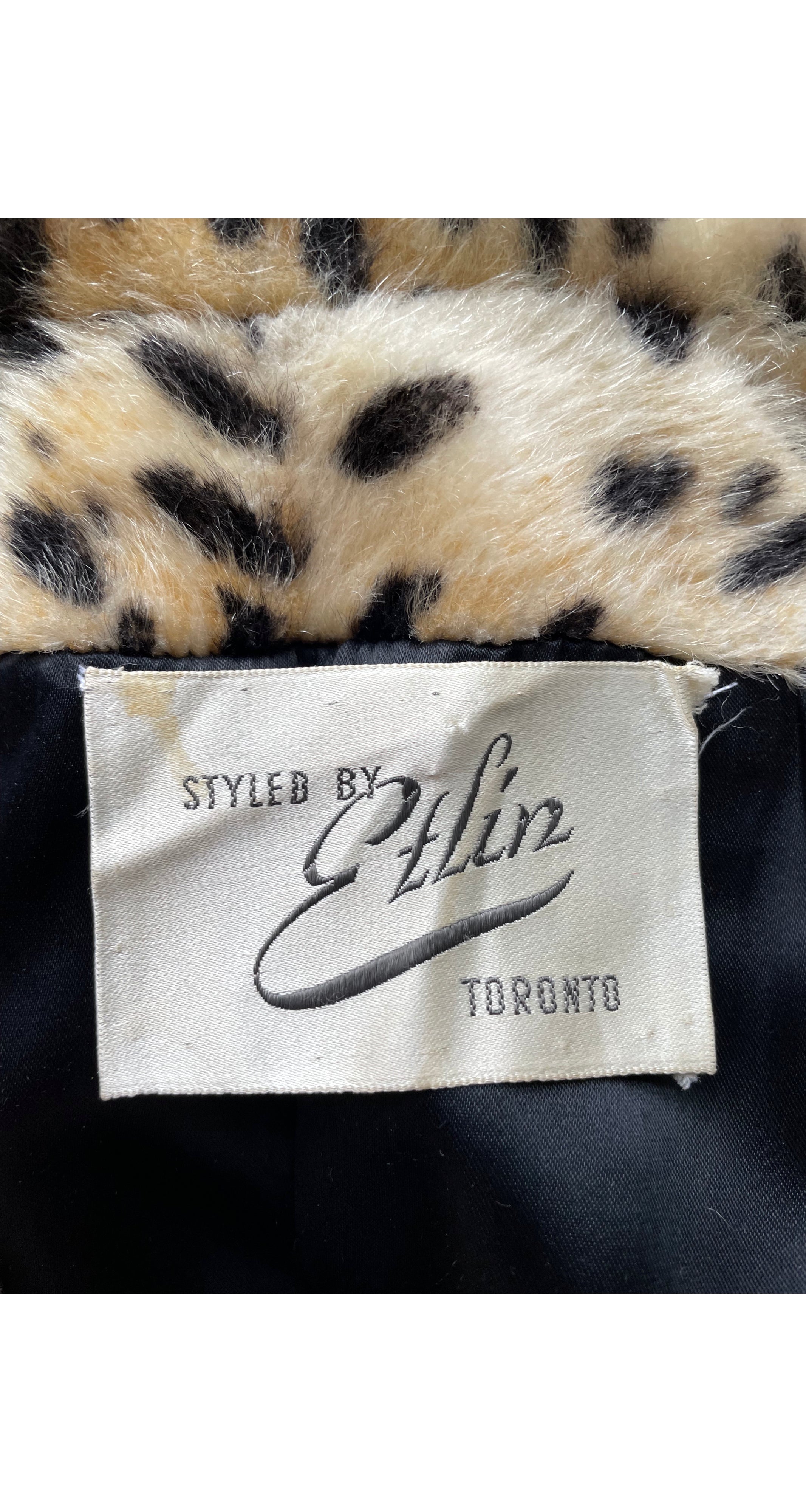 1960s Cheetah Print Faux Fur Double-Breasted Coat