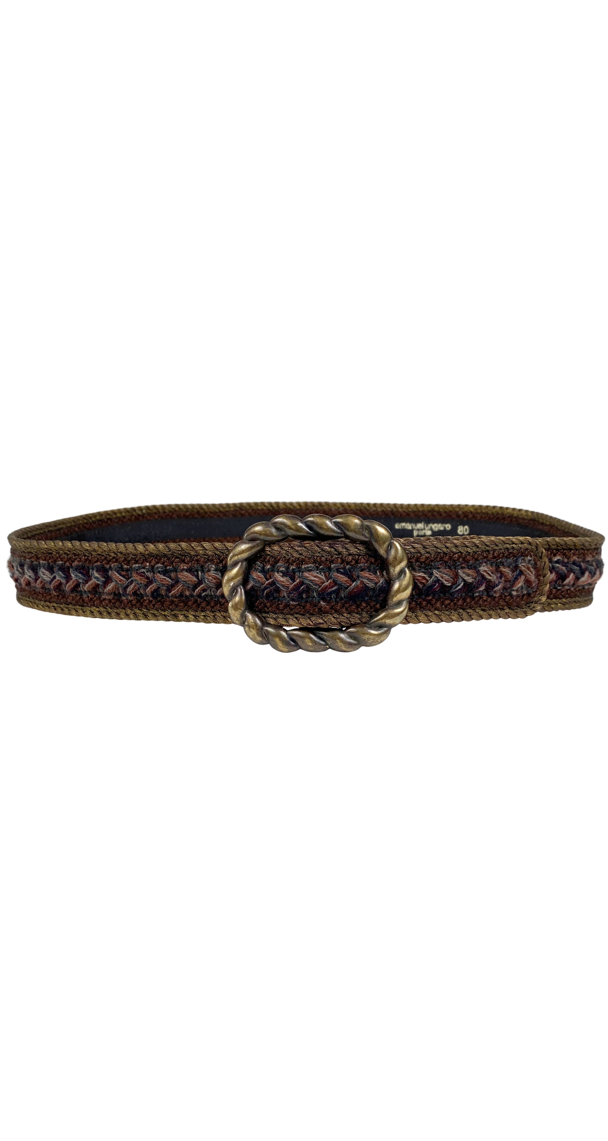 1980s Braided Yarn Gold Metallic Thread Belt