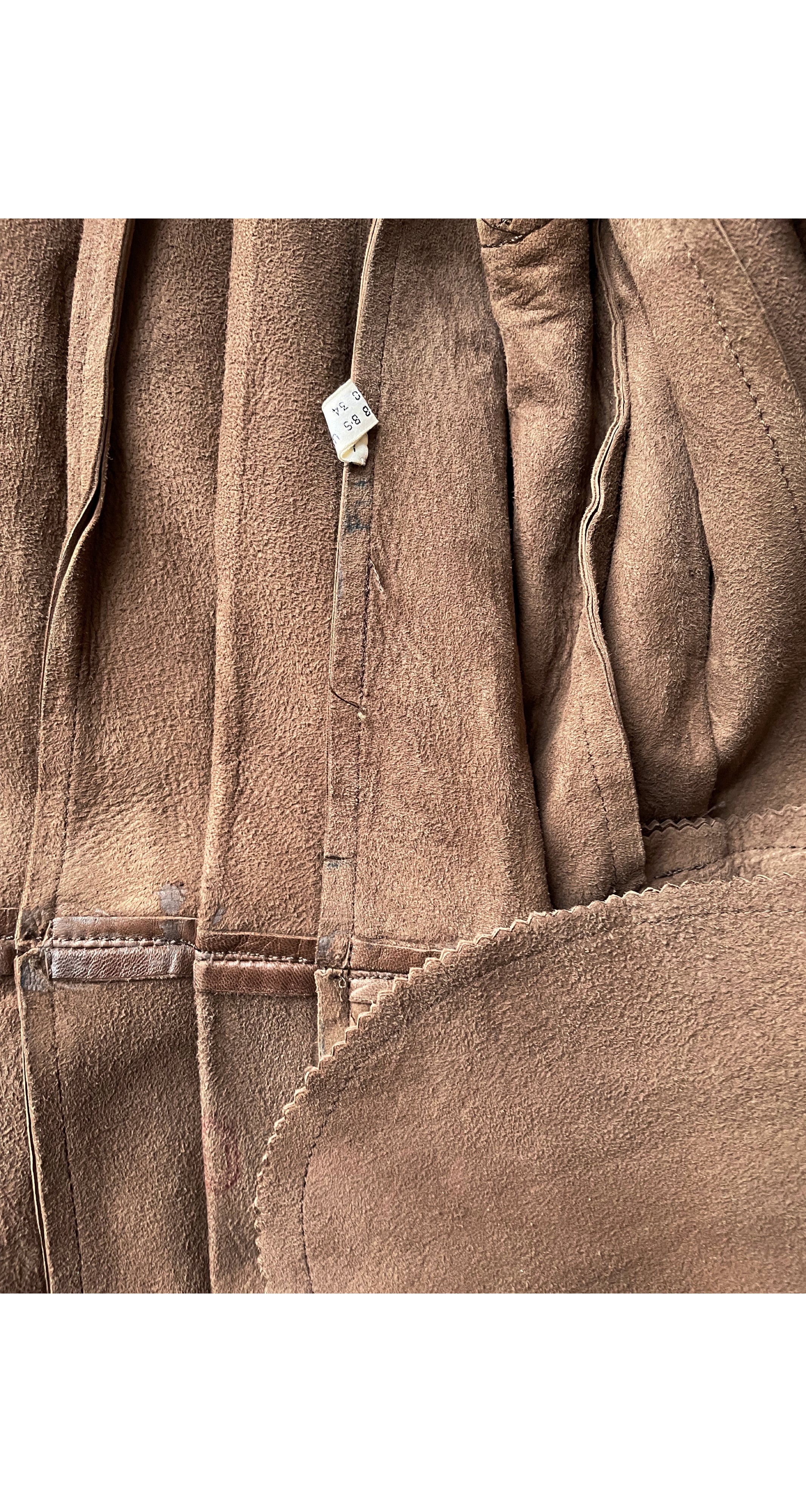 1978-79 F/W Brown Leather Pleated Trench Coat