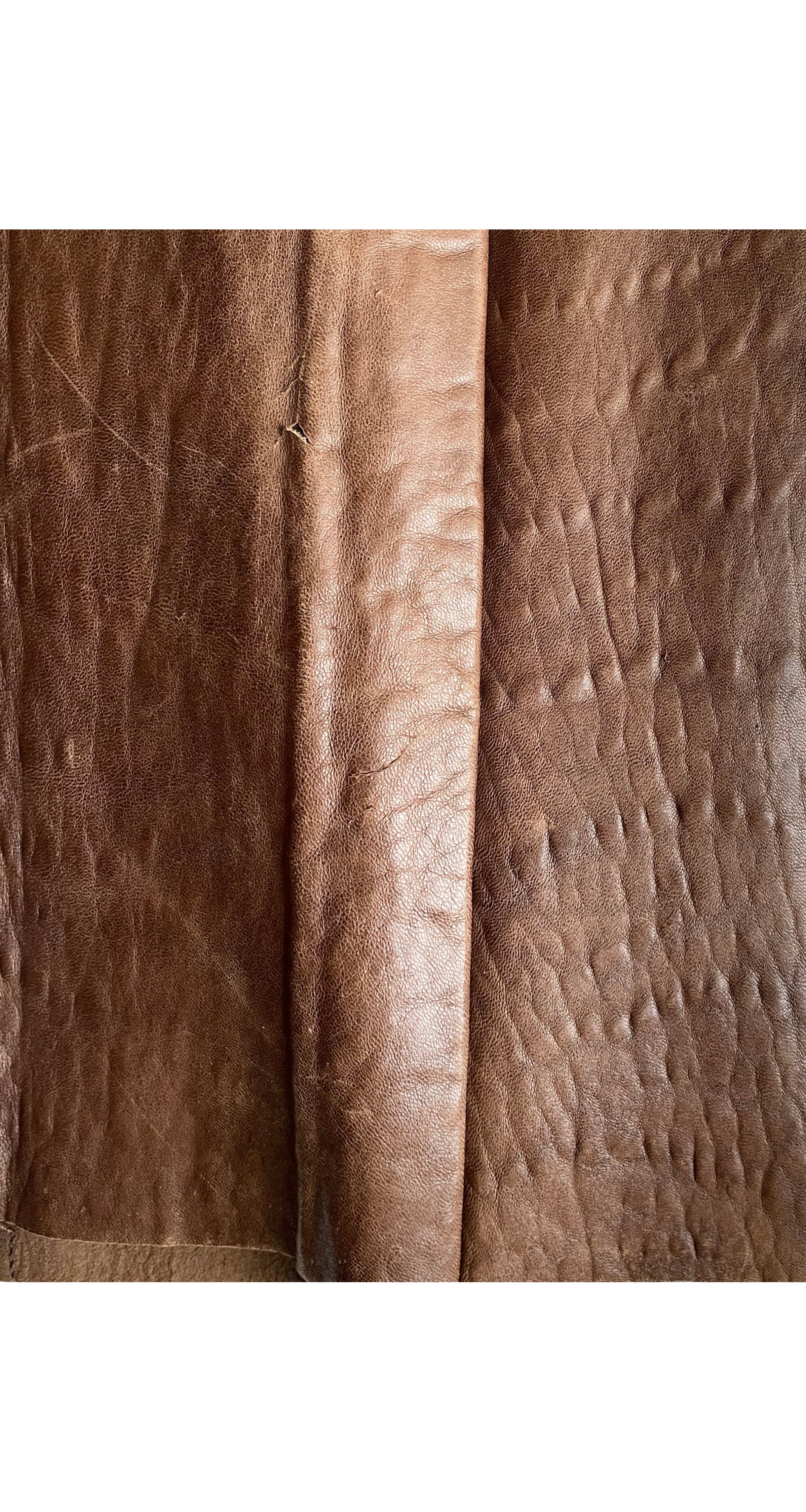 1978-79 F/W Brown Leather Pleated Trench Coat