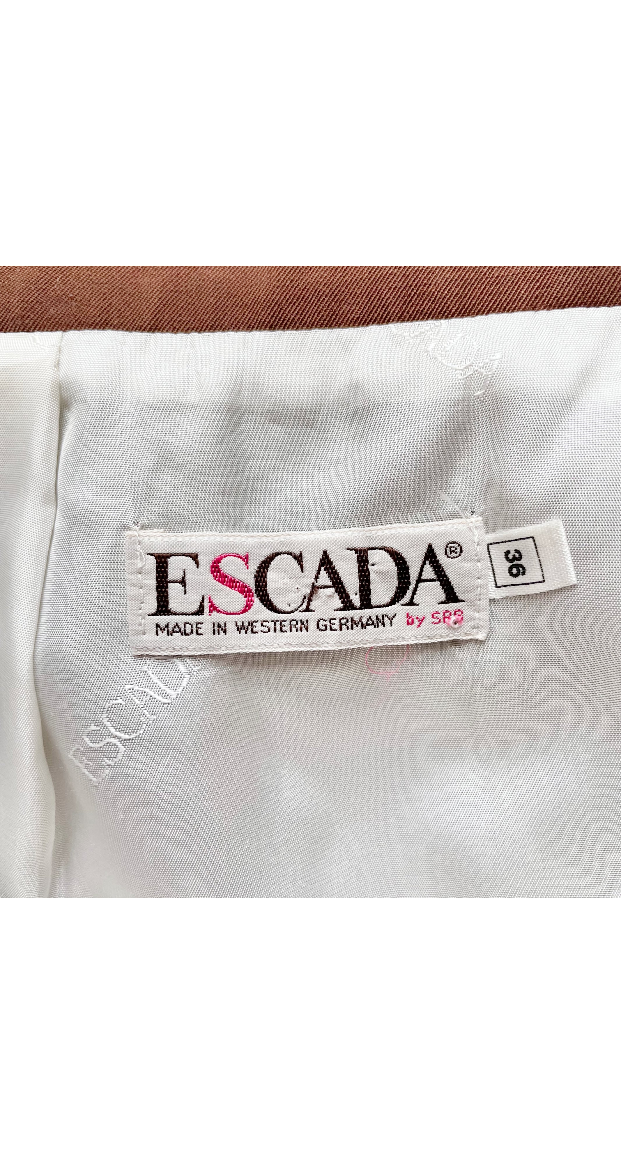 1980s Brown & Cream Color Block Wool Wrap Skirt