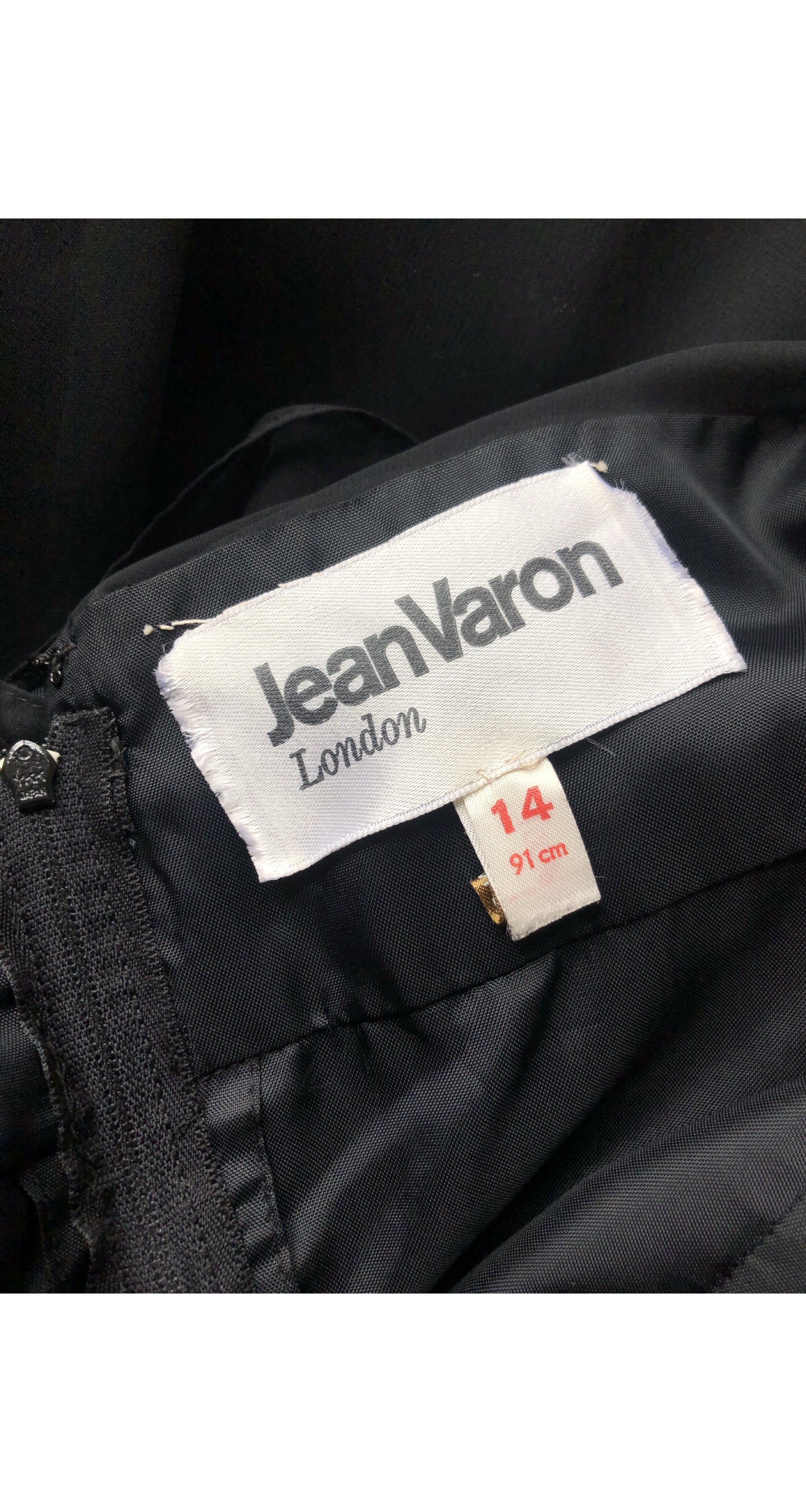 1970s Black Chiffon Empire Waist Evening Dress