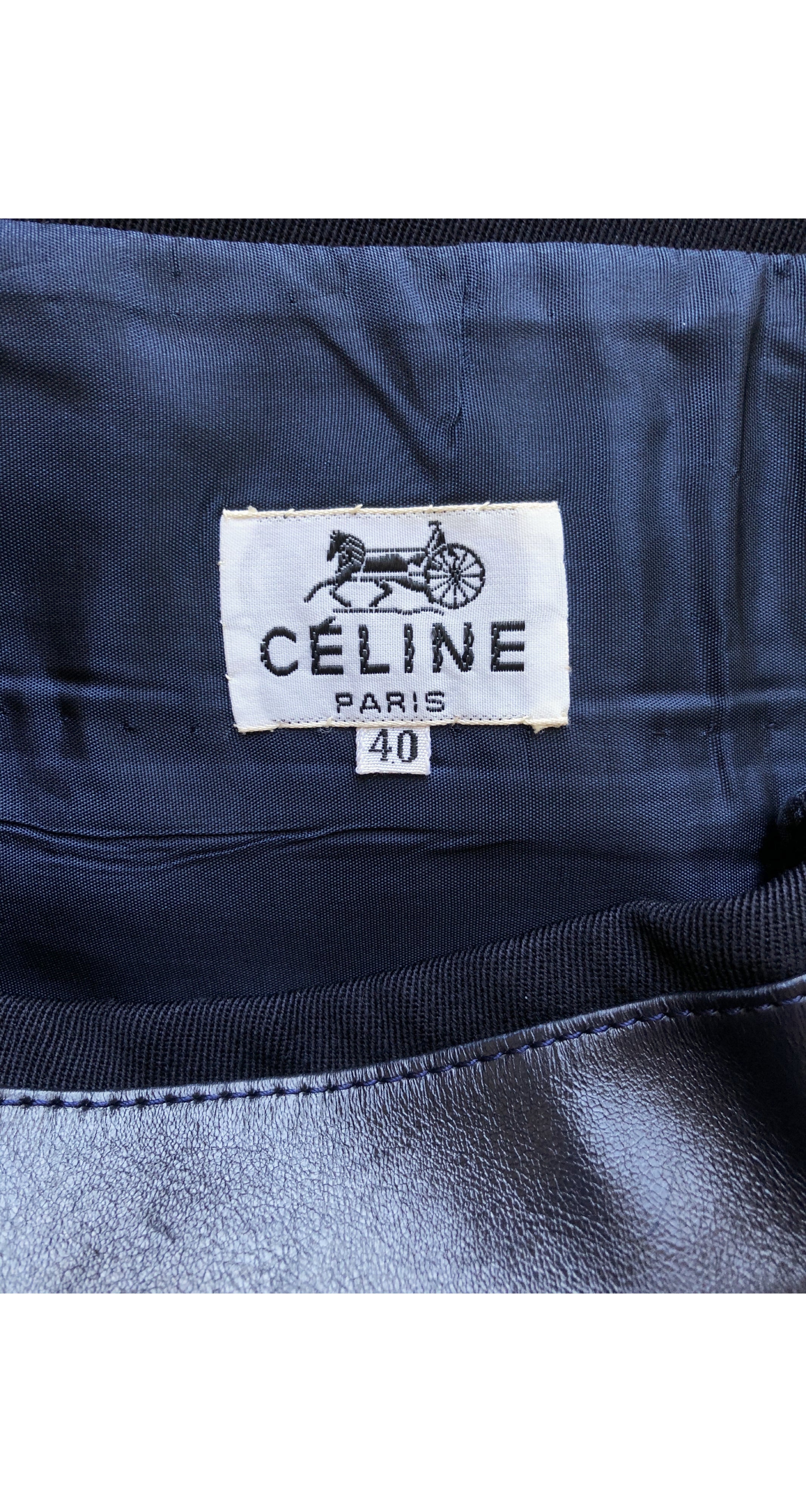 1970s Navy Worsted Wool & Leather Wrap Skirt