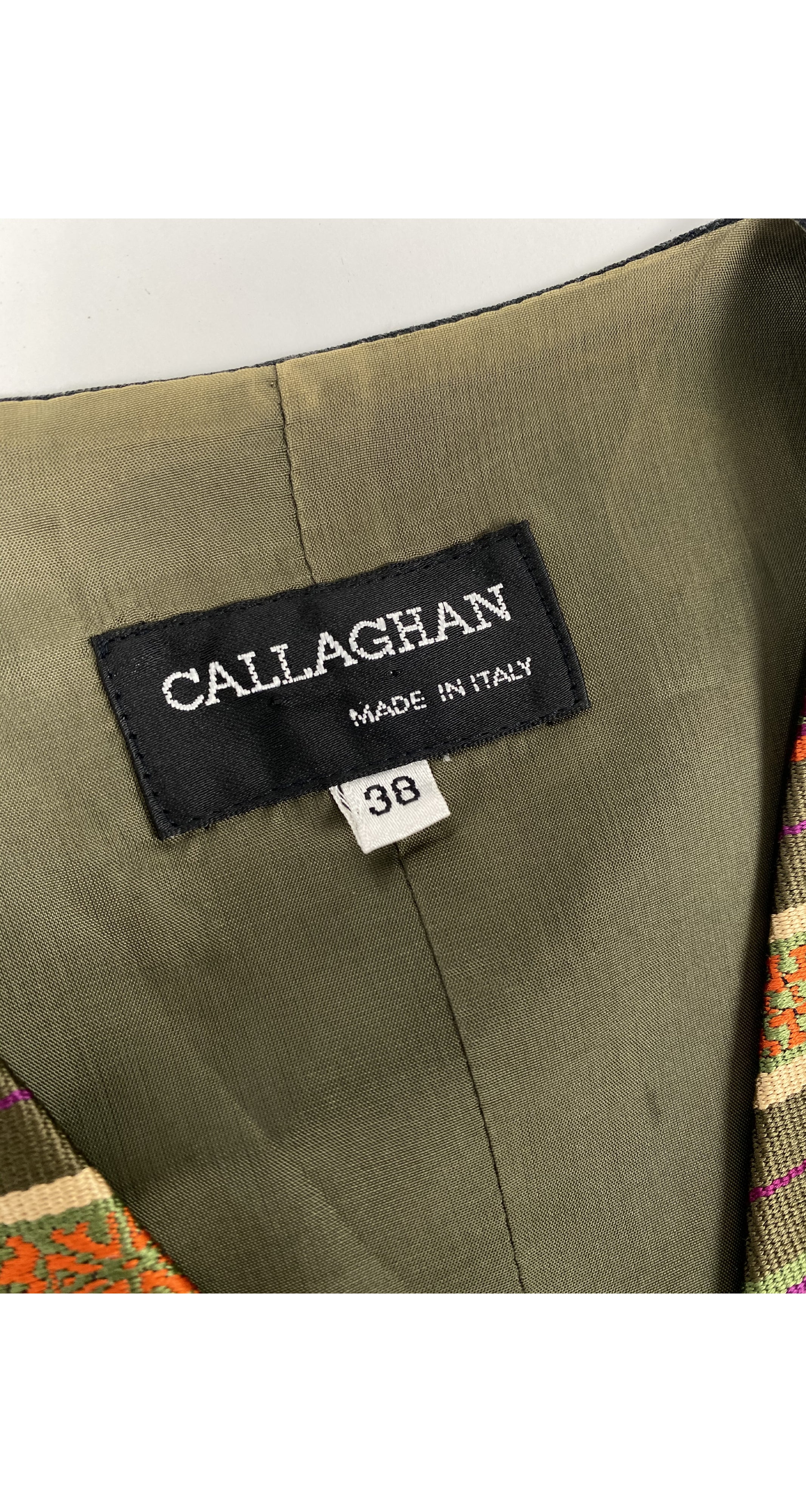 c. 1990 Striped Silk Jacquard Cropped Vest