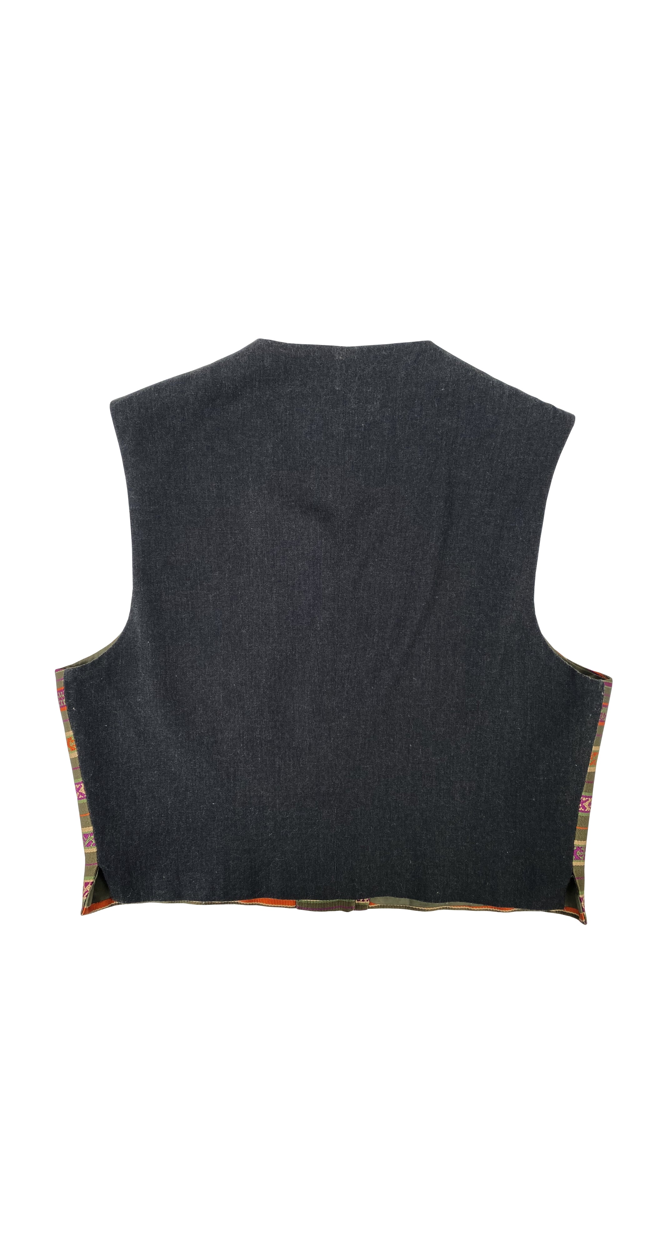 c. 1990 Striped Silk Jacquard Cropped Vest