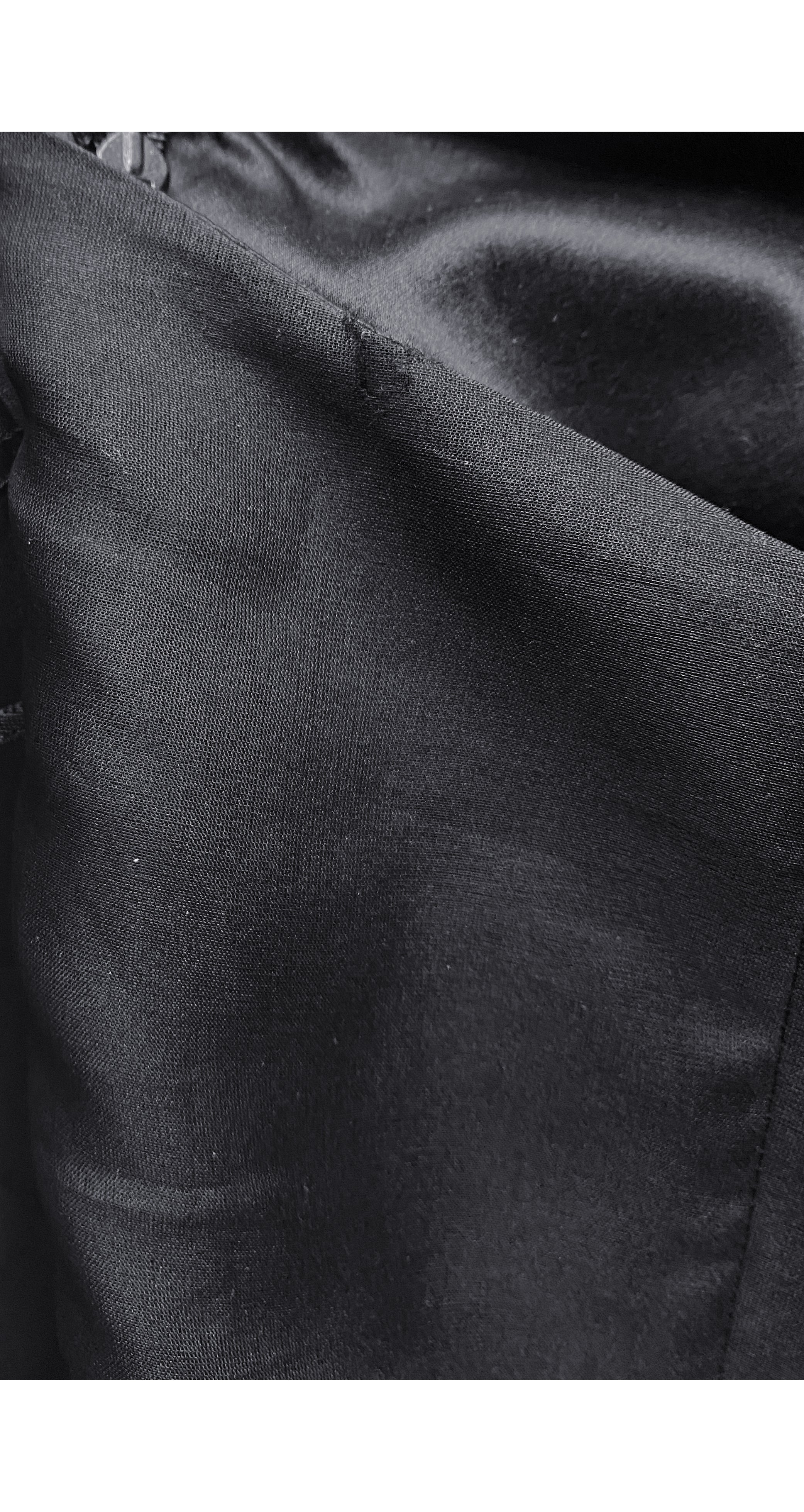 Black Silk Organza One-Shoulder Cocktail Dress