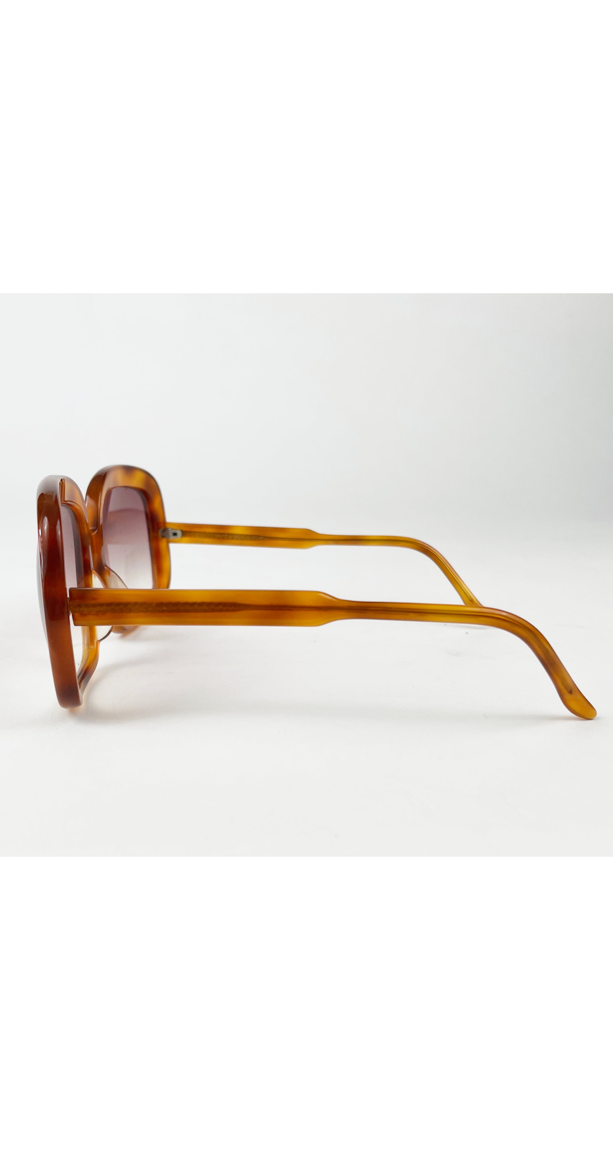 1970s Handmade Tortoise Shell Square Oversized Sunglasses