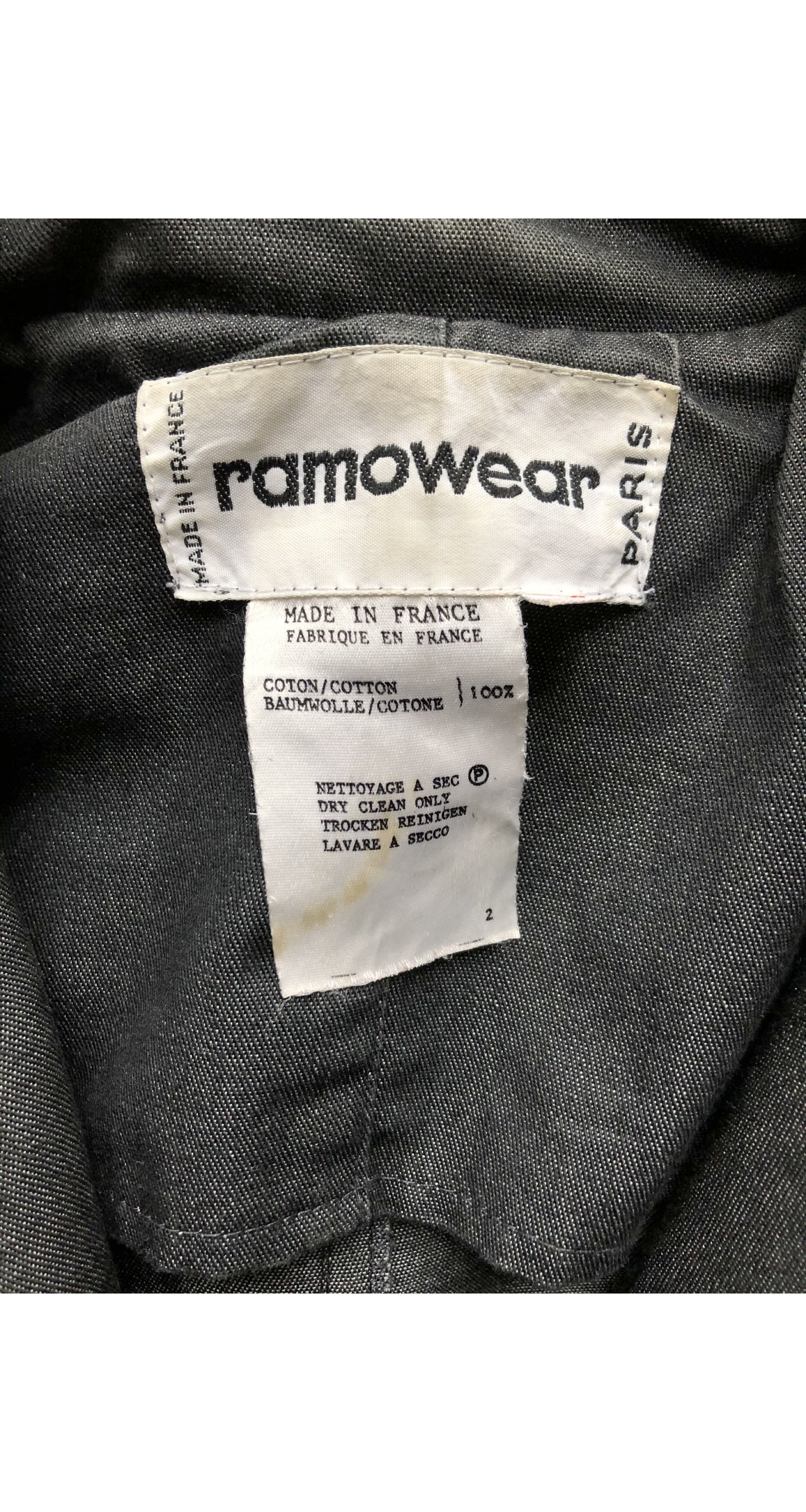 1980s Dark Gray Denim Trench Coat